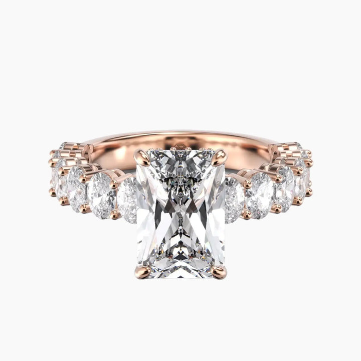 Celestia Radiant Hidden Halo 1.5 Carat Lab Grown Diamond Engagement Ring in 14K Rose Gold