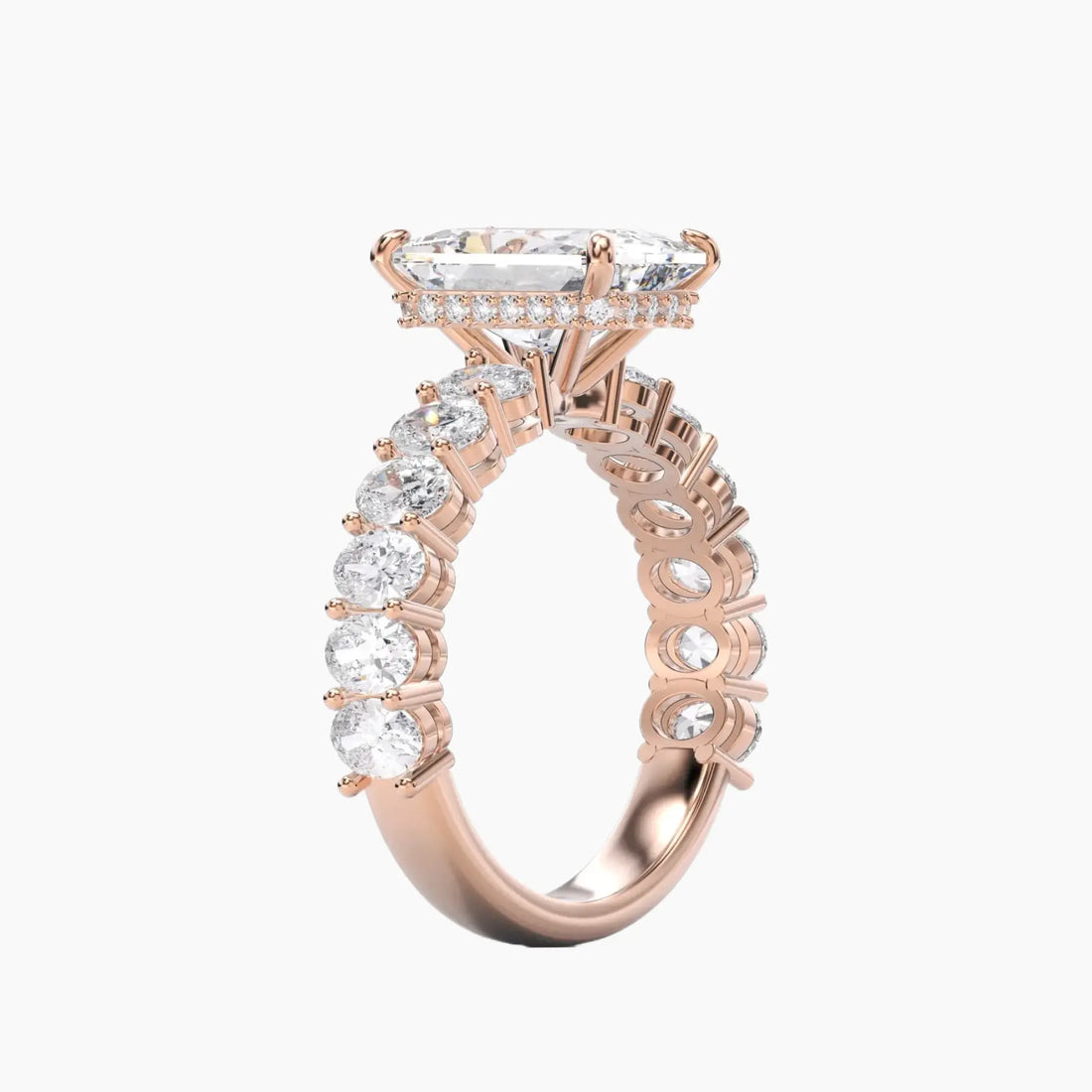 Celestia Radiant Hidden Halo 1 Carat Lab Grown Diamond Engagement Ring in 14K Yellow Gold