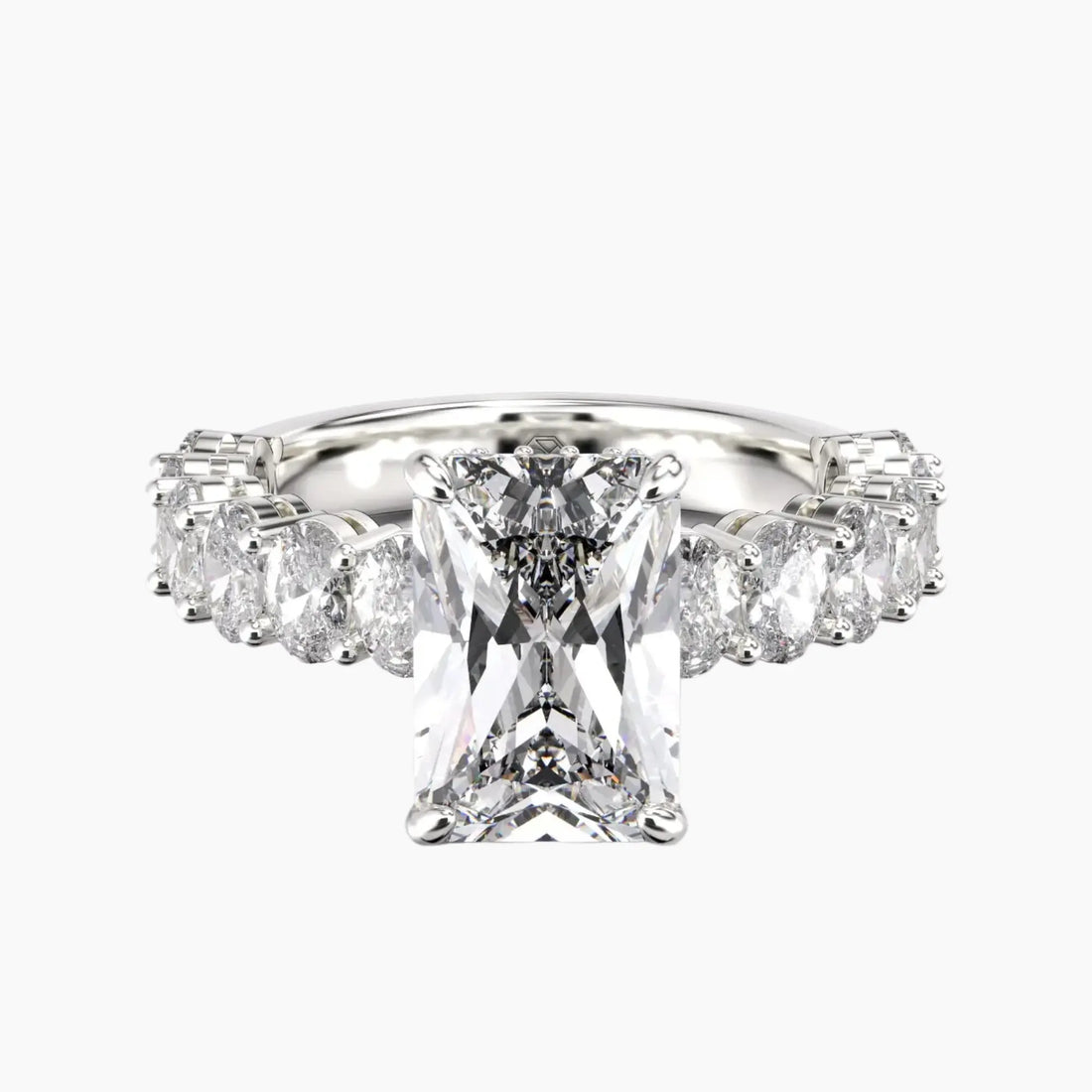 Celestia Radiant Hidden Halo Diamond Ring Setting in 18K Yellow Gold