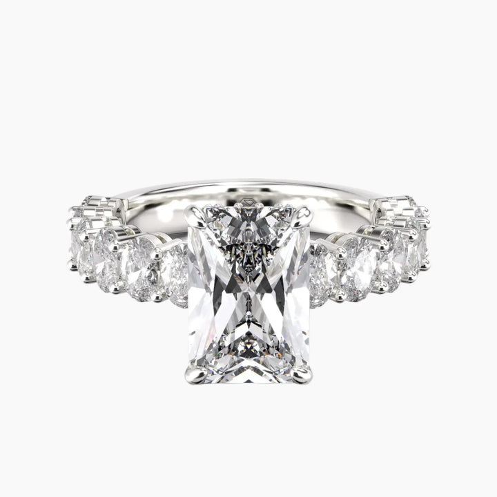 Celestia Radiant Hidden Halo 1.5 Carat Lab Grown Diamond Engagement Ring in 18K White Gold