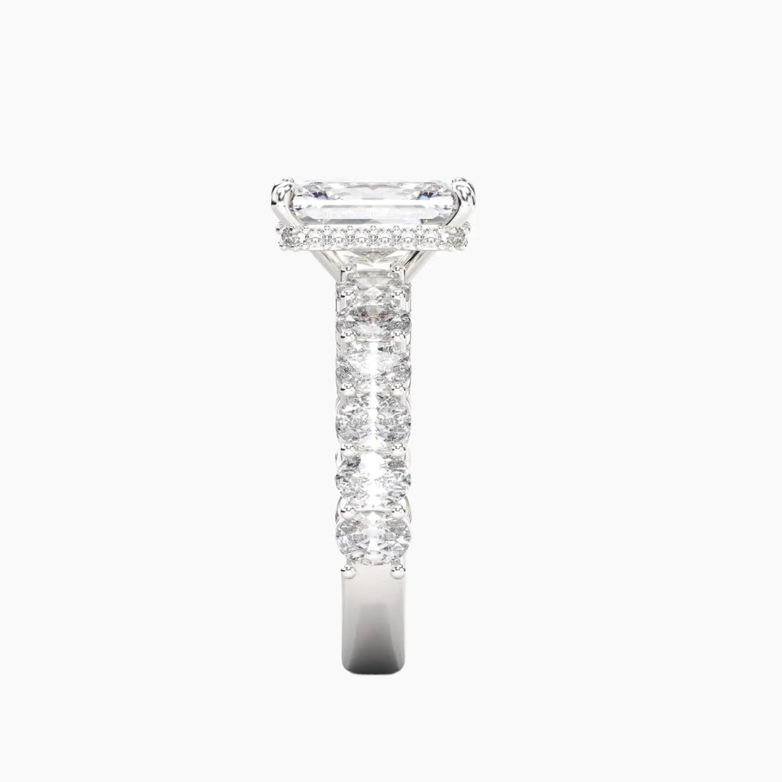 Celestia Radiant Hidden Halo 2.5 Carat Lab Grown Diamond Engagement Ring in 18K White Gold
