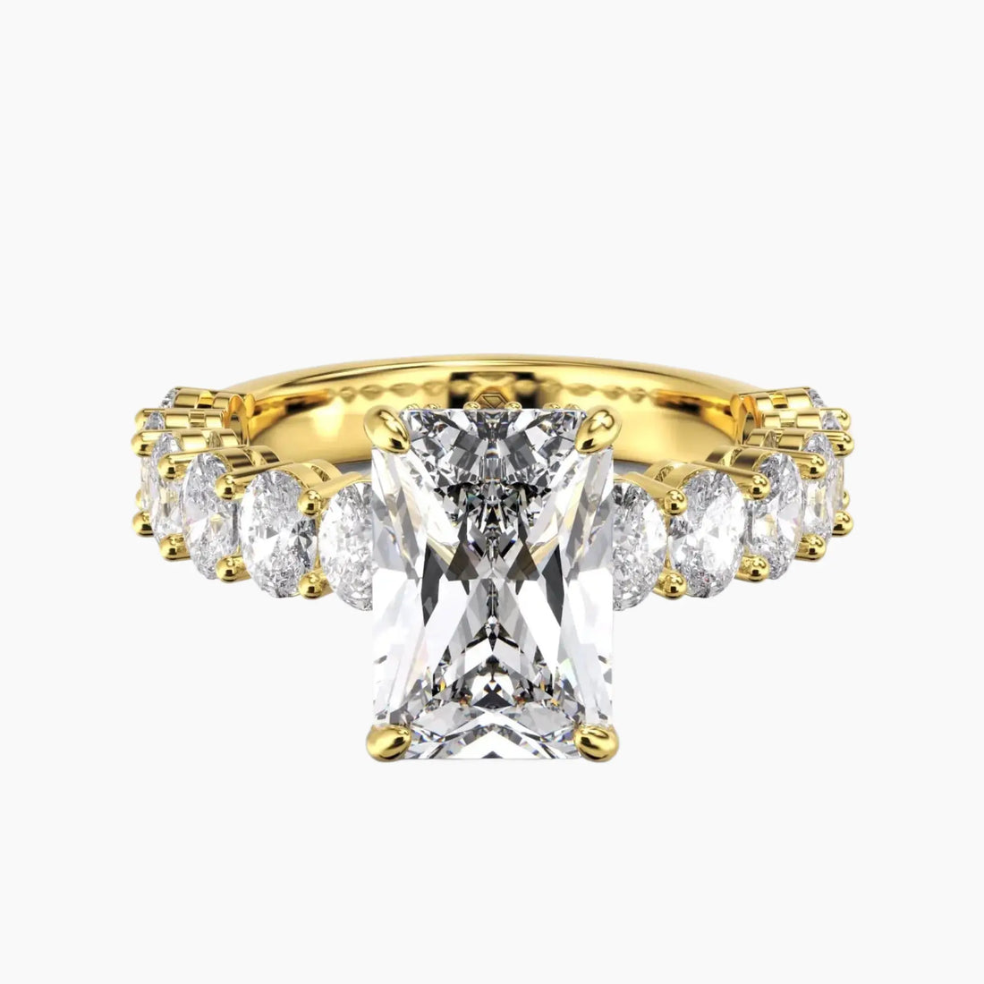 Celestia Radiant Hidden Halo 2 Carat Lab Grown Diamond Engagement Ring in 14K White Gold