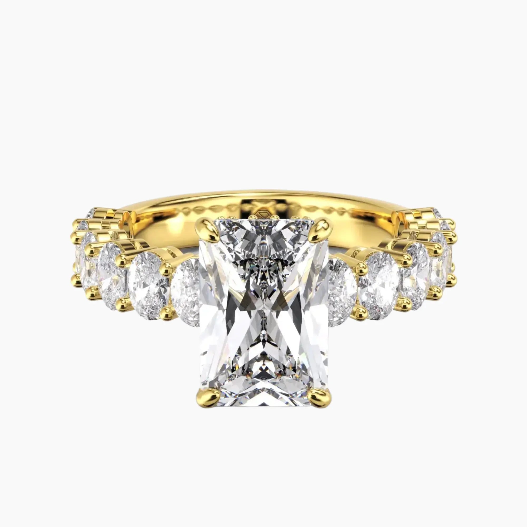 Celestia Radiant Hidden Halo 2 Carat Lab Grown Diamond Engagement Ring in 18K White Gold