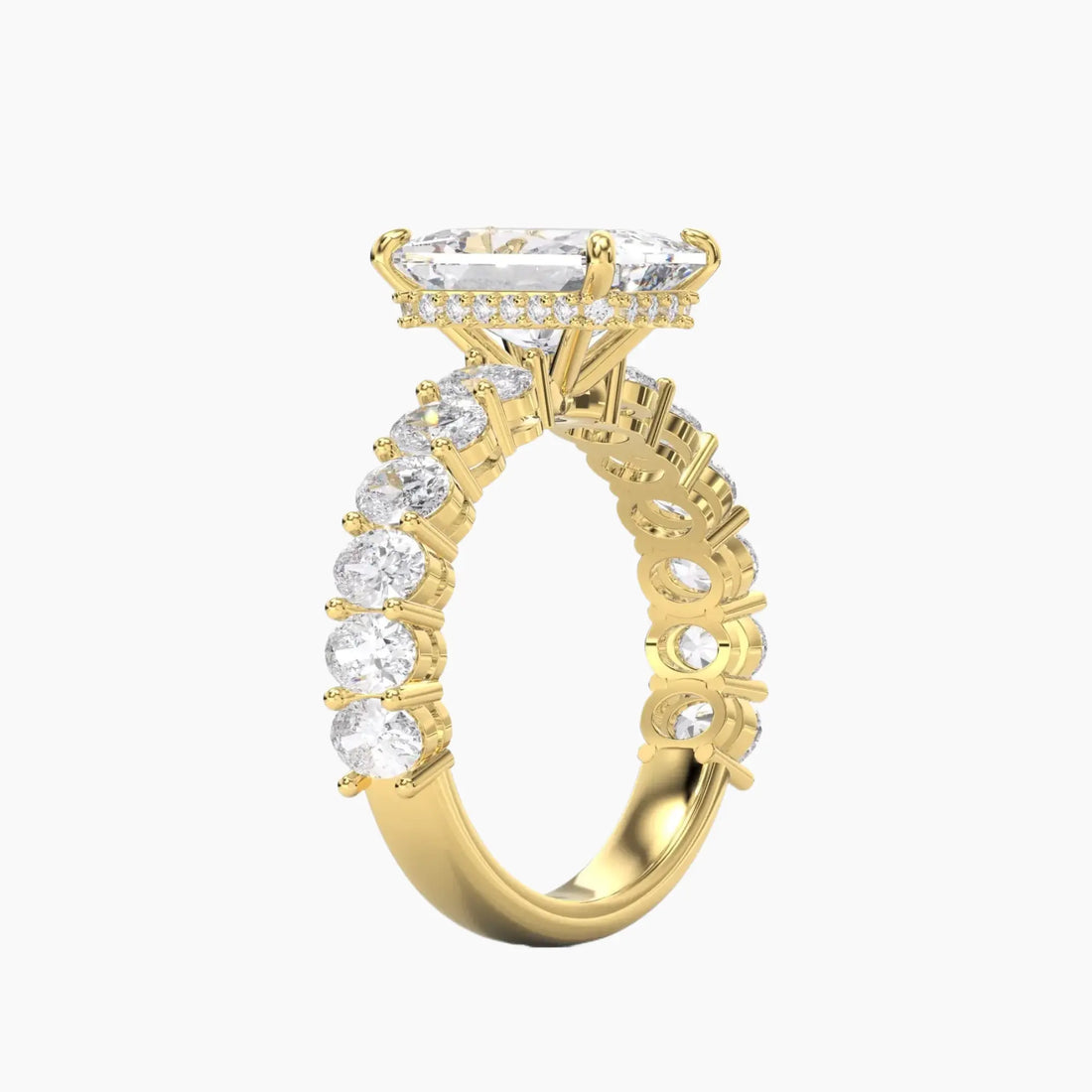 Celestia Radiant Hidden Halo 2 Carat Lab Grown Diamond Engagement Ring in 14K Rose Gold
