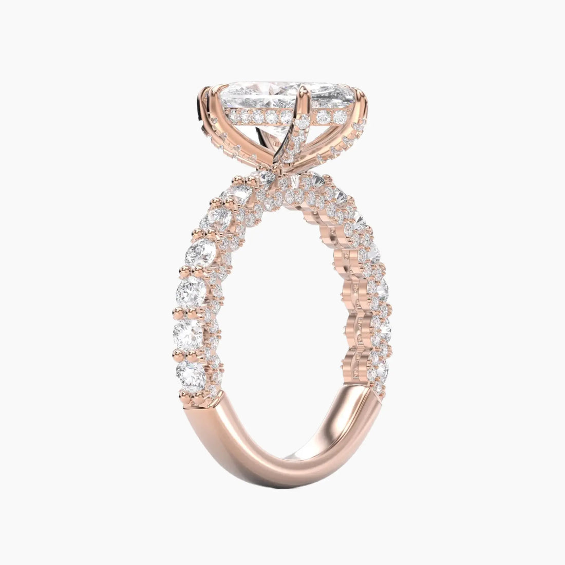 Lustre Marquise Hidden Halo 2.5 Carat Lab Grown Diamond Engagement Ring in 18K White Gold