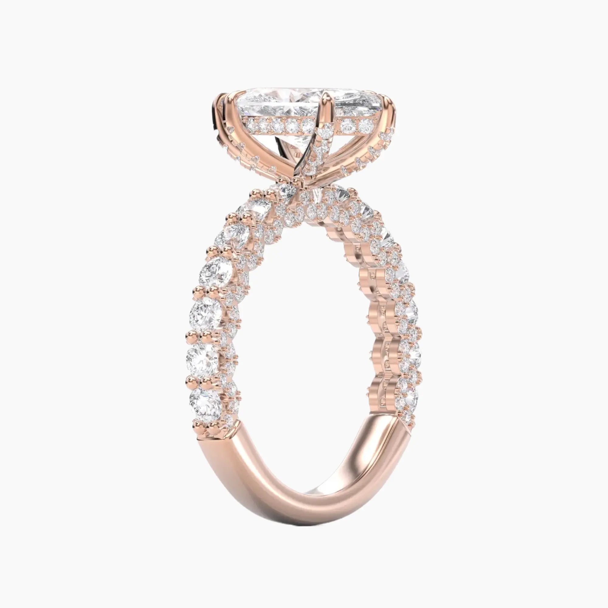 Lustre Marquise Hidden Halo 2 Carat Lab Grown Diamond Engagement Ring in 14K White Gold