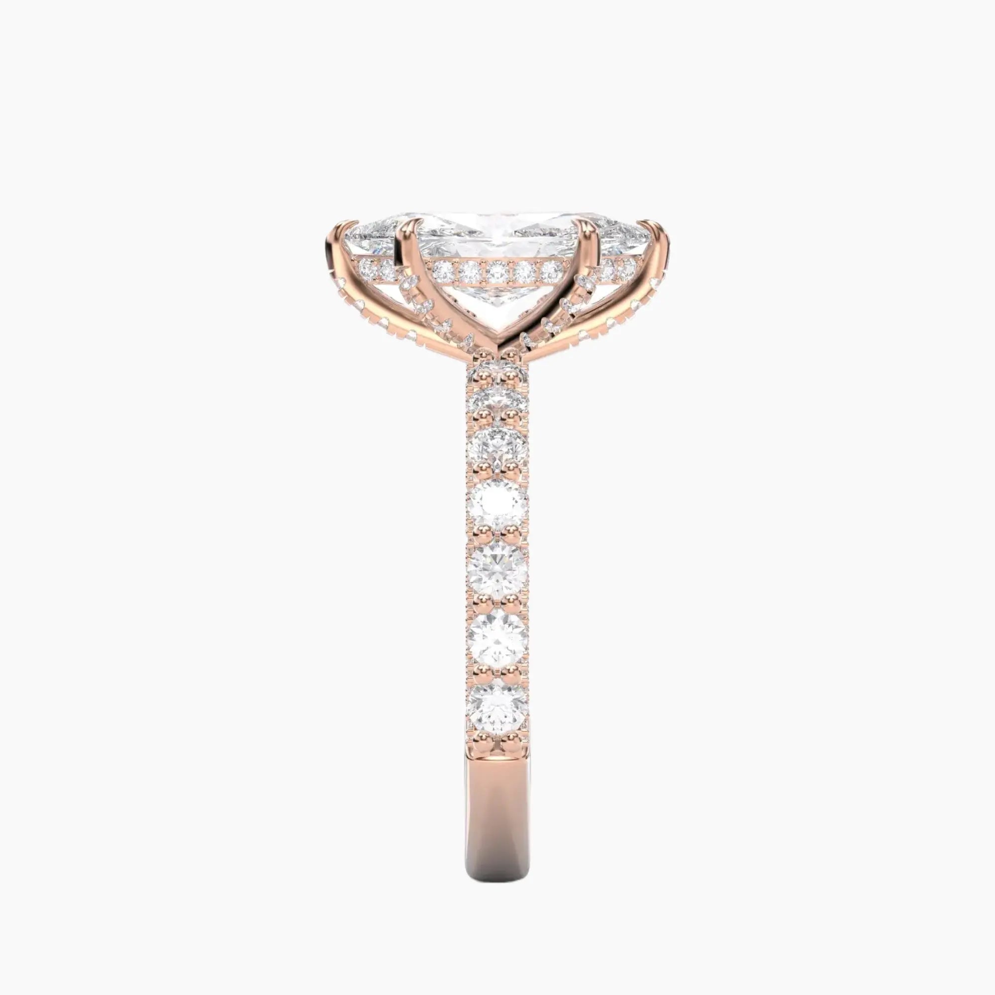 Lustre Marquise Hidden Halo 2.5 Carat Lab Grown Diamond Engagement Ring in 18K White Gold