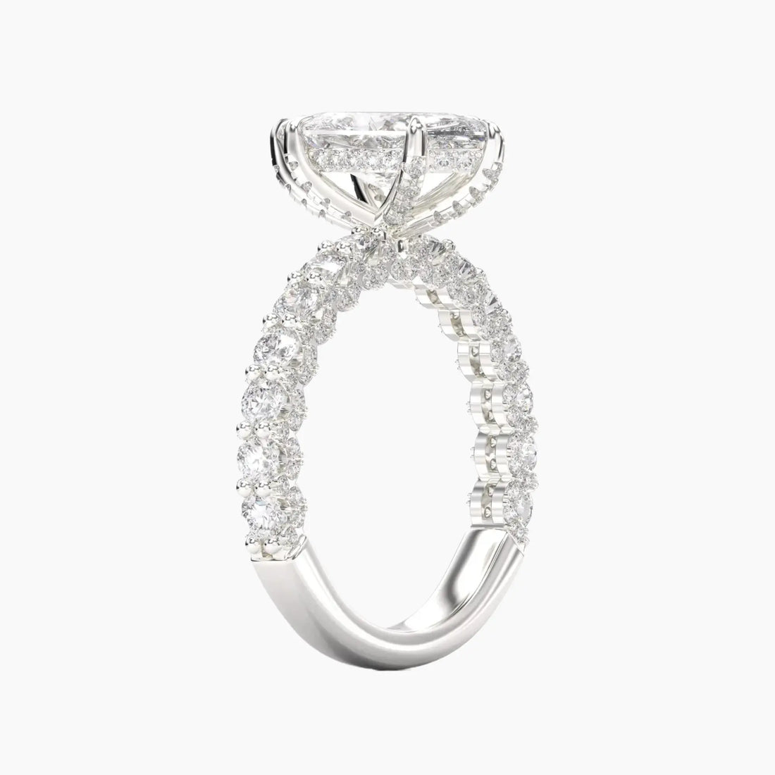 Lustre Marquise Hidden Halo 2.5 Carat Lab Grown Diamond Engagement Ring in 14K White Gold