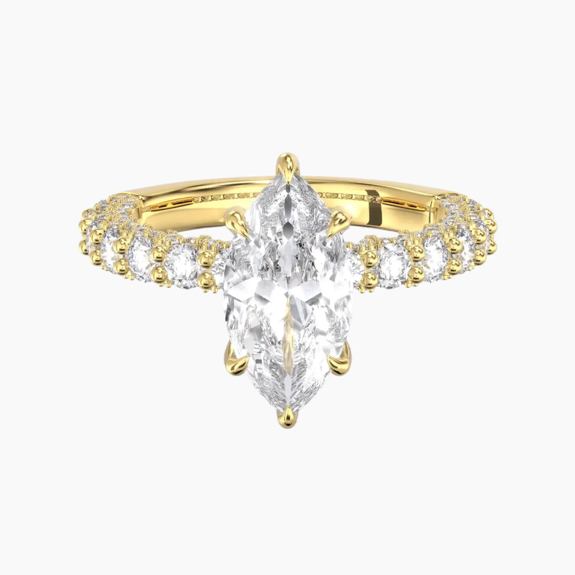 Lustre Marquise Hidden Halo 2 Carat Lab Grown Diamond Engagement Ring in 14K White Gold