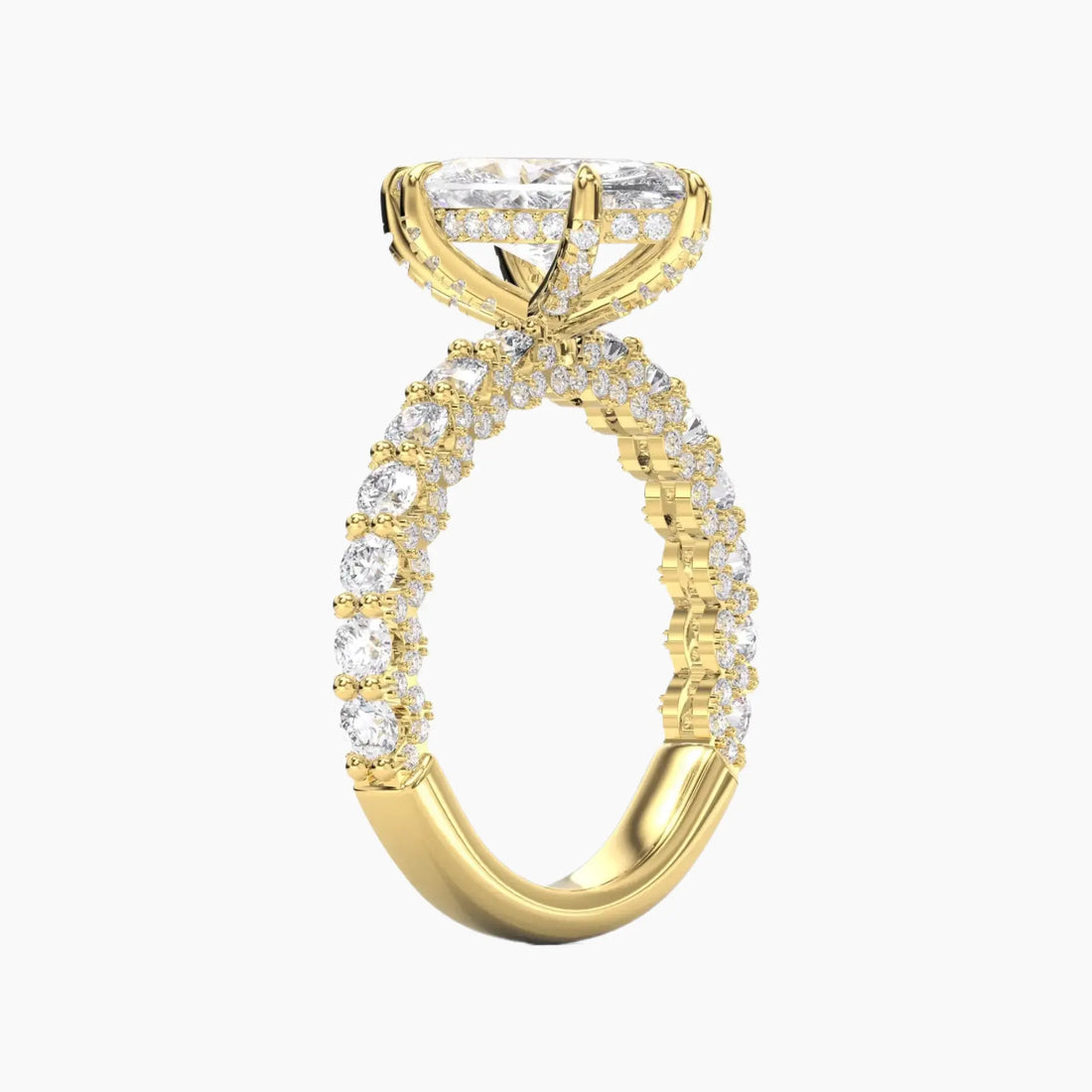Lustre Marquise Hidden Halo 2.5 Carat Lab Grown Diamond Engagement Ring in 18K White Gold