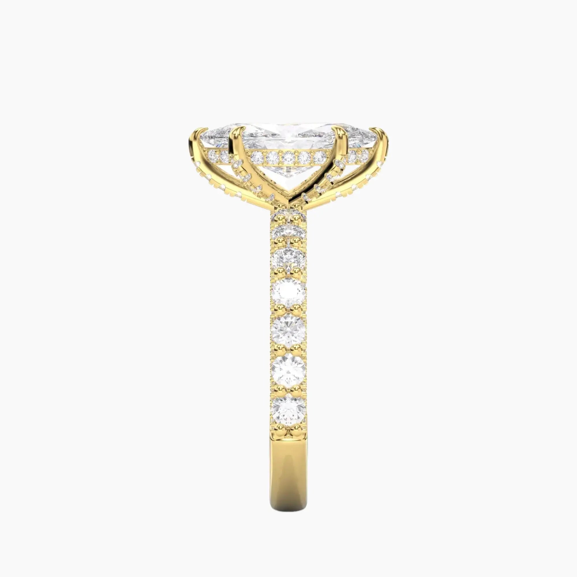 Lustre Marquise Hidden Halo 2 Carat Lab Grown Diamond Engagement Ring in 14K Rose Gold
