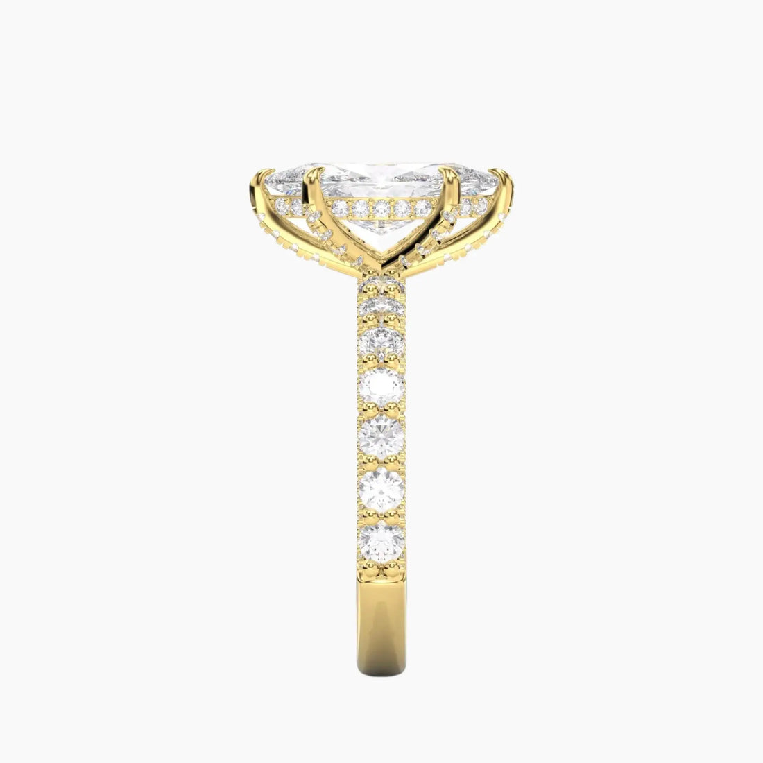Lustre Marquise Hidden Halo 2 Carat Lab Grown Diamond Engagement Ring in 14K White Gold