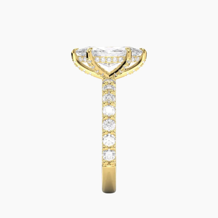 Lustre Marquise Hidden Halo 3 Carat Lab Grown Diamond Engagement Ring in 14K Rose Gold