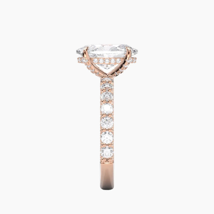 Lustre Oval Hidden Halo 1.5 Carat Lab Grown Diamond Engagement Ring in 14K White Gold