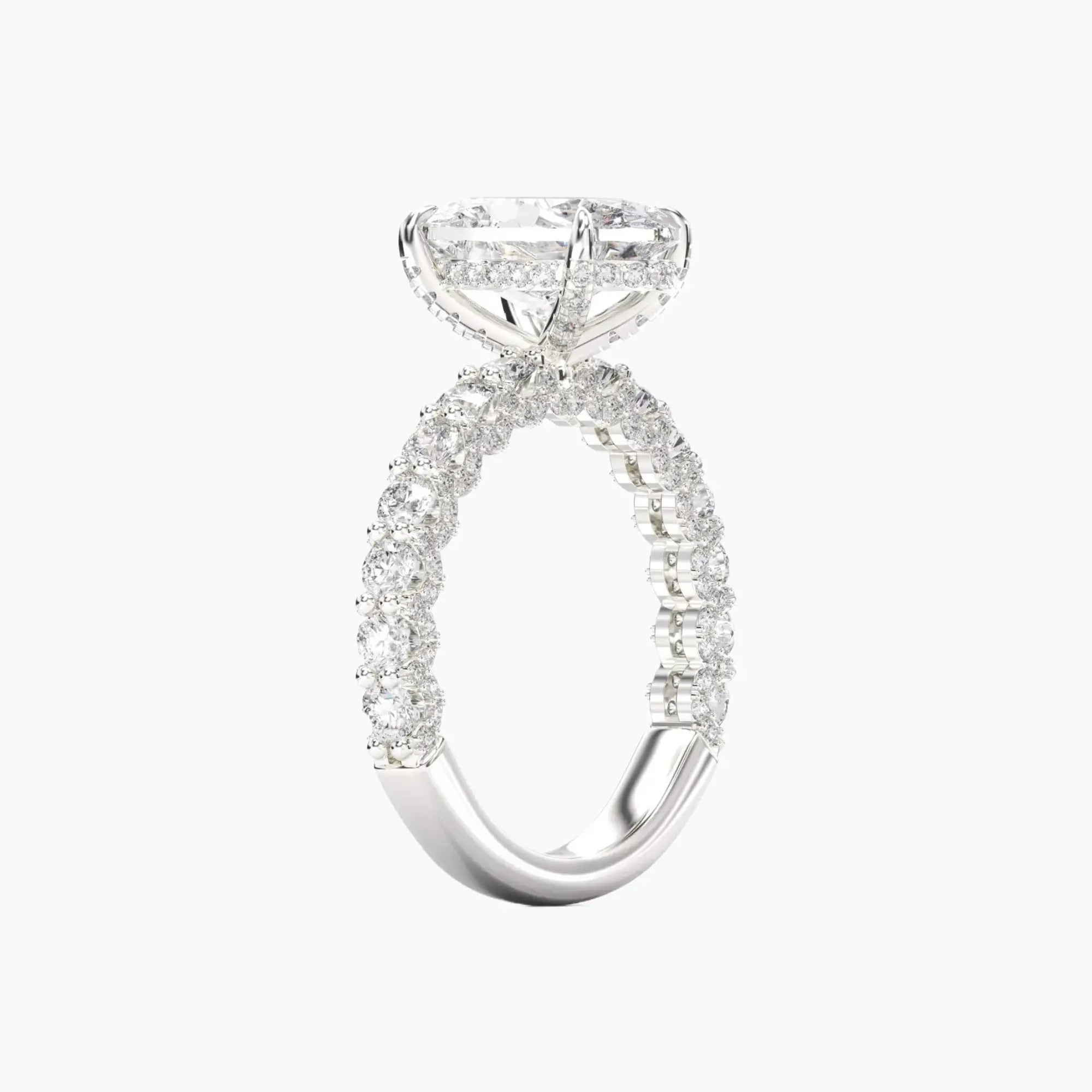 Lustre Oval Hidden Halo 1.5 Carat Lab Grown Diamond Engagement Ring in 14K Rose Gold