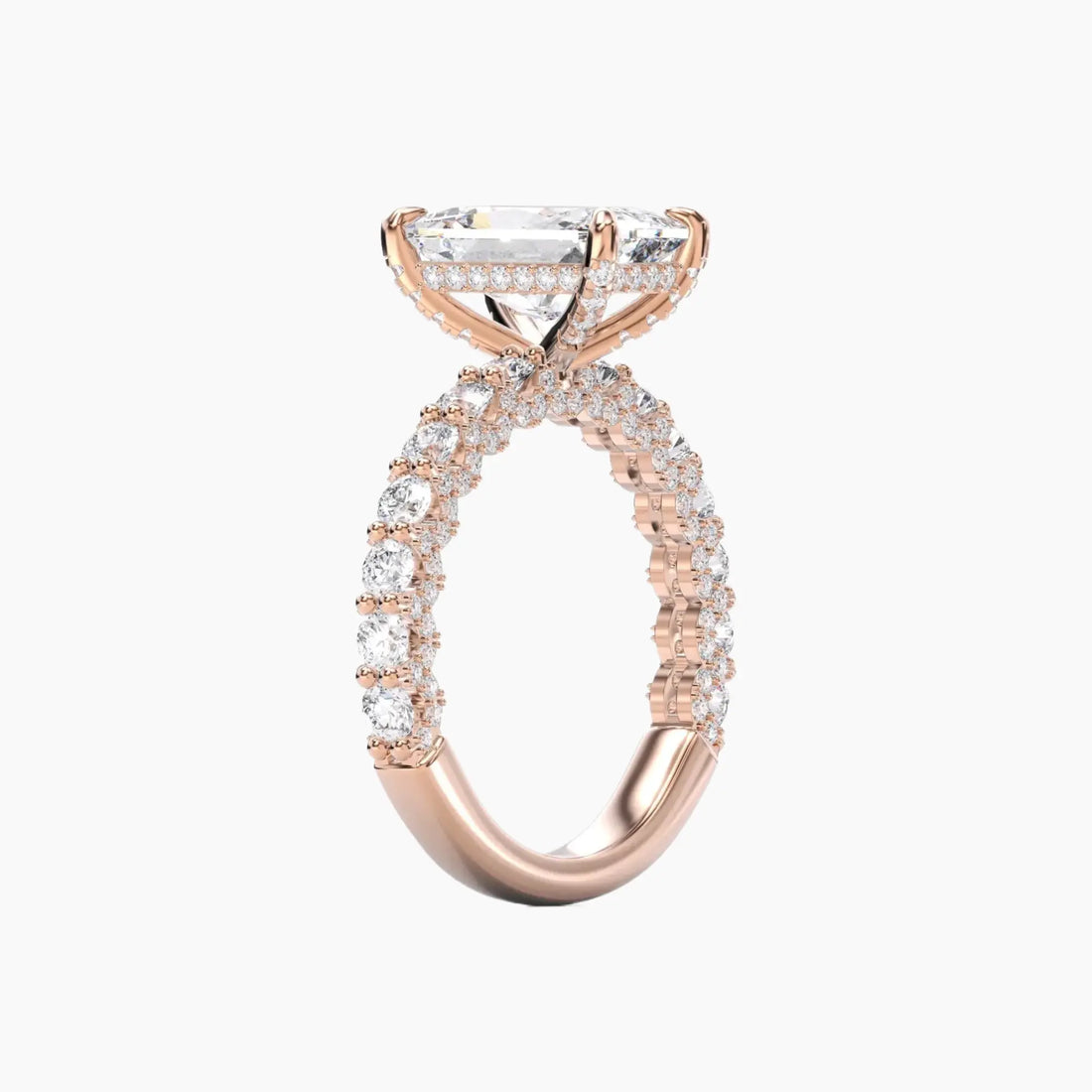 Lustre Radiant Hidden Halo 2 Carat Lab Grown Diamond Engagement Ring in 14K White Gold