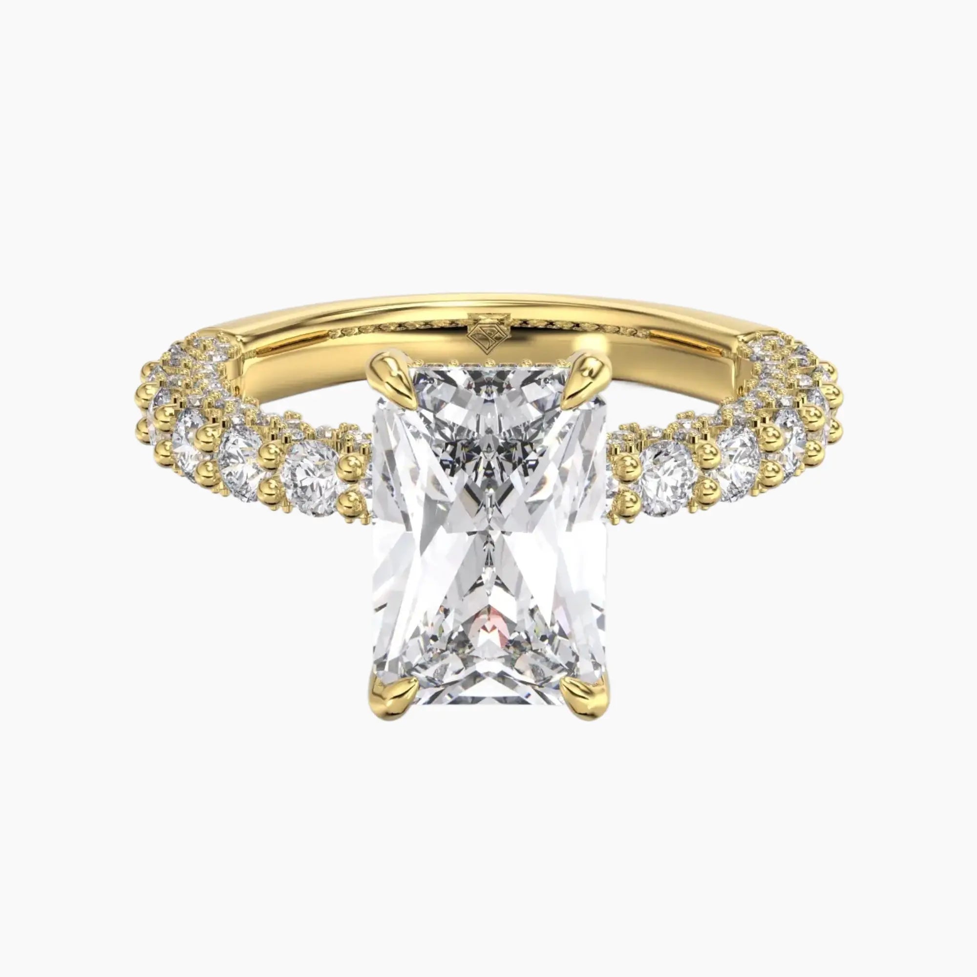 Lustre Radiant Hidden Halo 2 Carat Lab Grown Diamond Engagement Ring in 14K White Gold