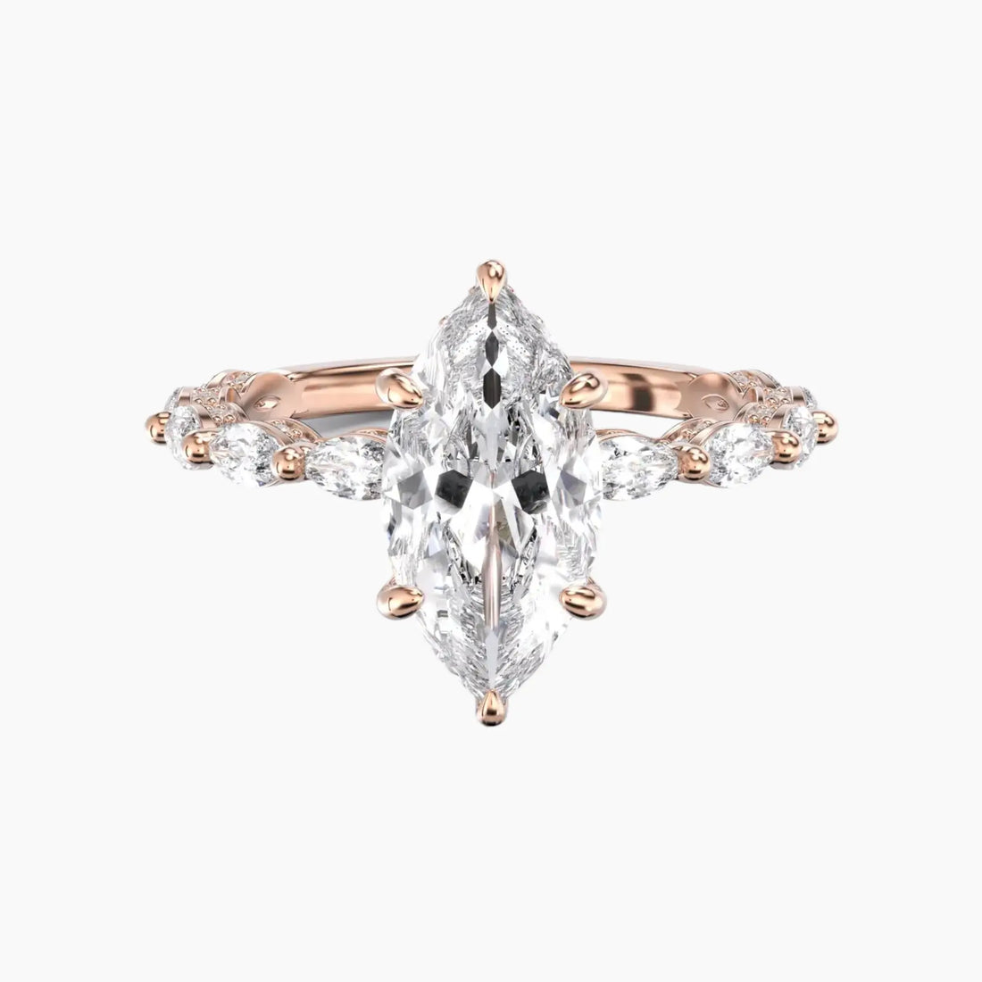 Twinkle Marquise Hidden Halo 1 Carat Lab Grown Diamond Engagement Ring in 14K White Gold