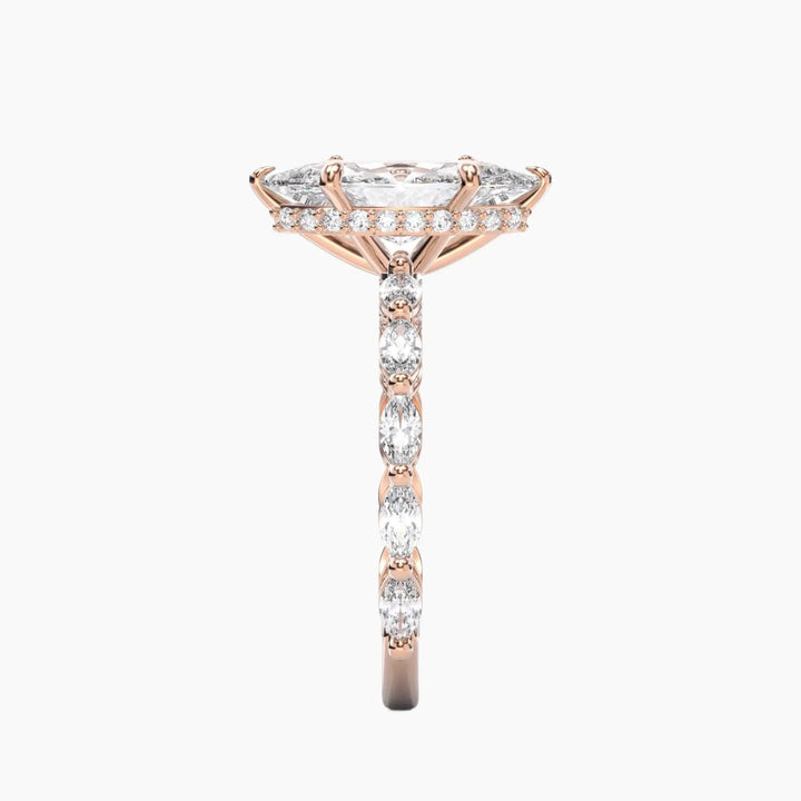 Twinkle Marquise Hidden Halo 1.5 Carat Lab Grown Diamond Engagement Ring in 18K White Gold