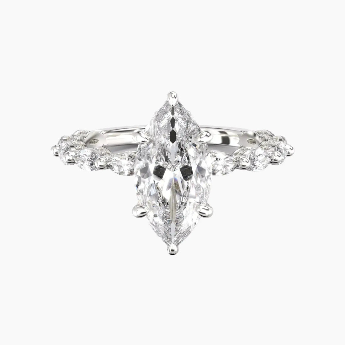 Twinkle Marquise Hidden Halo Diamond Ring Setting in 14K Rose Gold