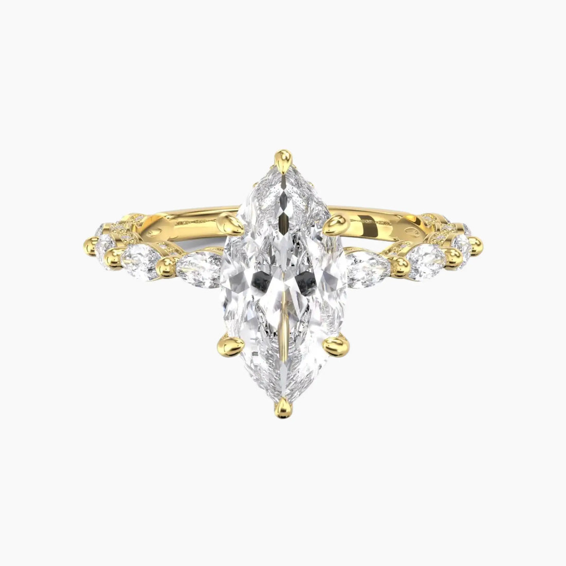 Twinkle Marquise Hidden Halo 1 Carat Lab Grown Diamond Engagement Ring in 14K Yellow Gold