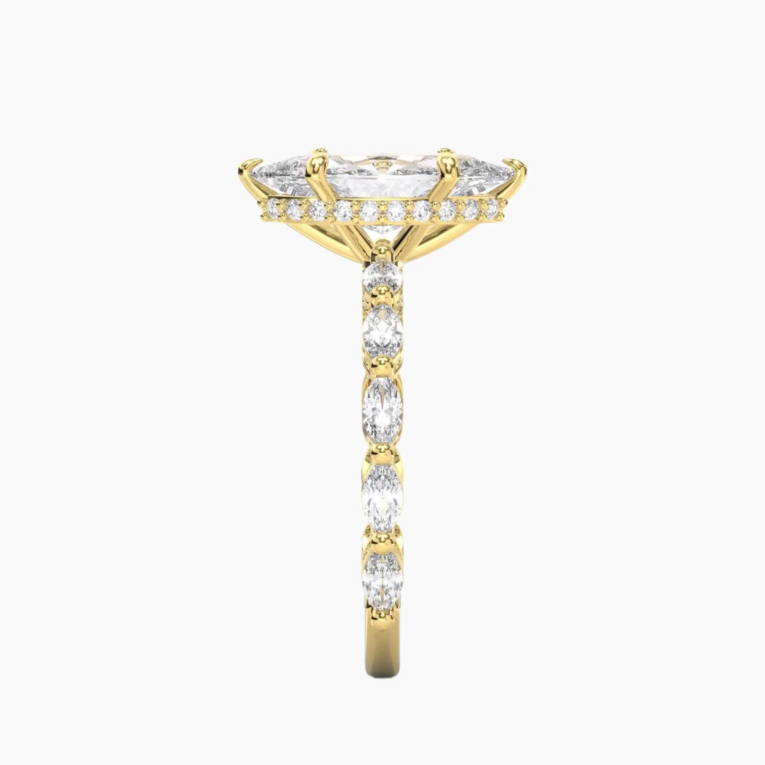 Twinkle Marquise Hidden Halo 2.5 Carat Lab Grown Diamond Engagement Ring in 14K White Gold