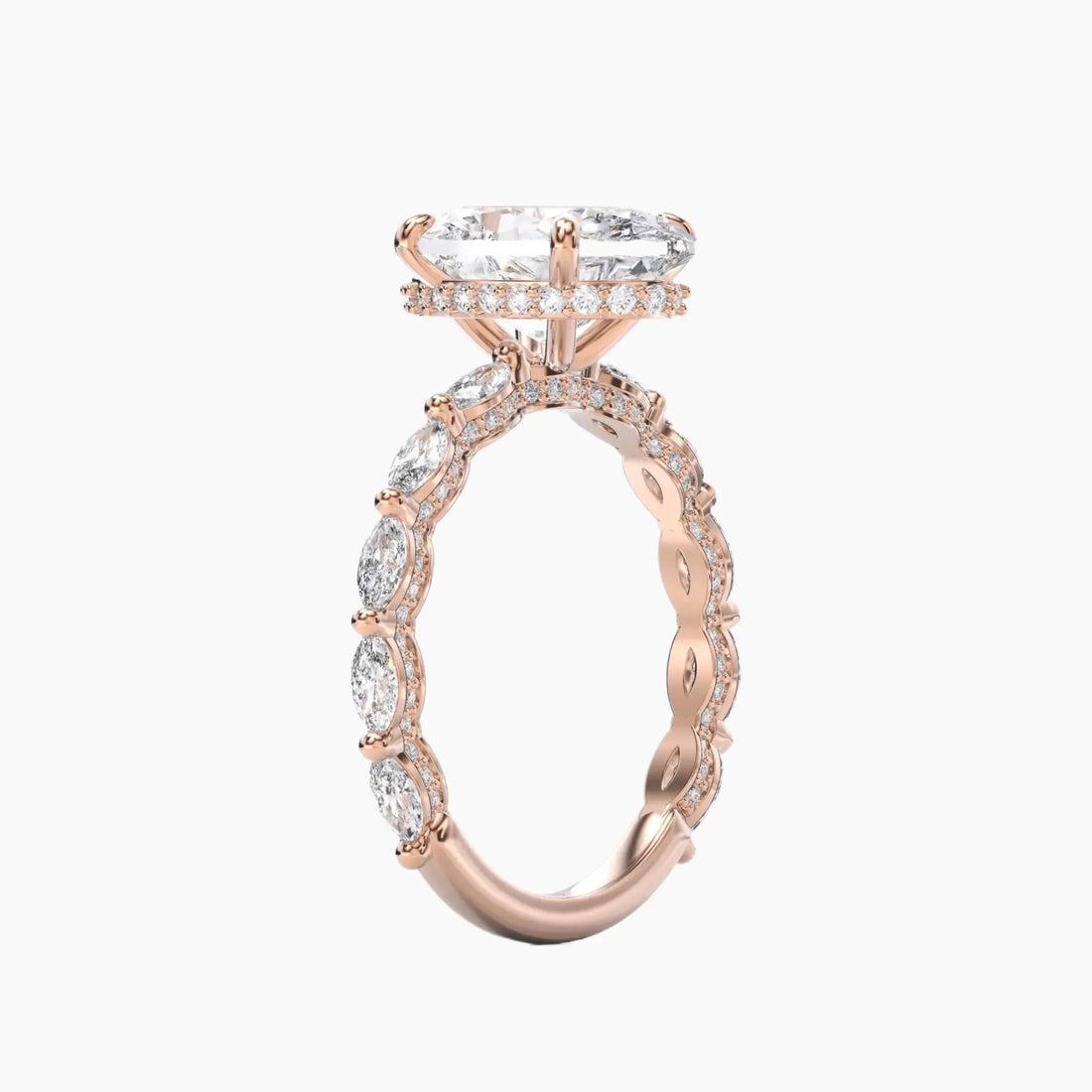 Twinkle Oval Hidden Halo 1.5 Carat Lab Grown Diamond Engagement Ring in 18K Yellow Gold