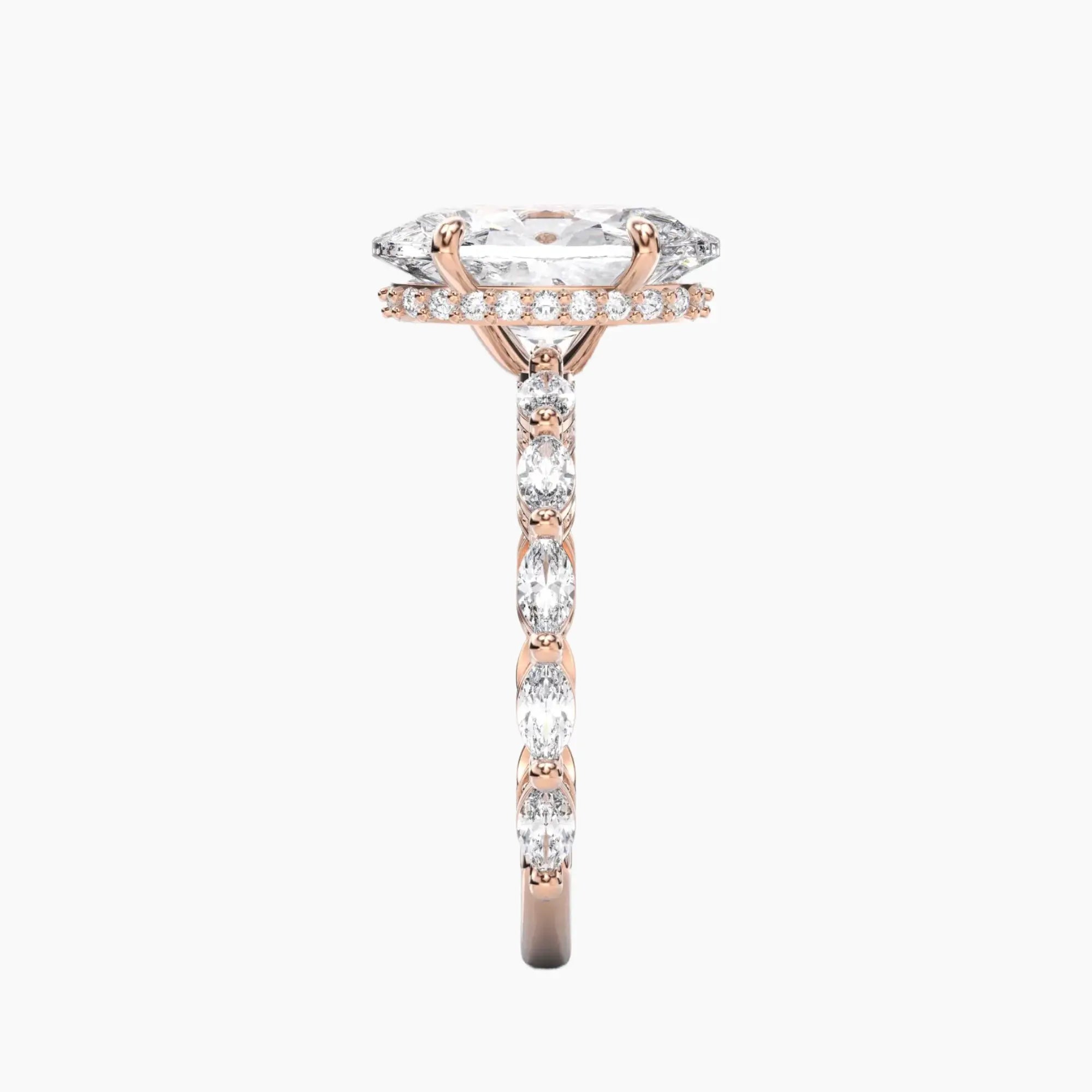 Twinkle Oval Hidden Halo 3 Carat Lab Grown Diamond Engagement Ring in 14K White Gold