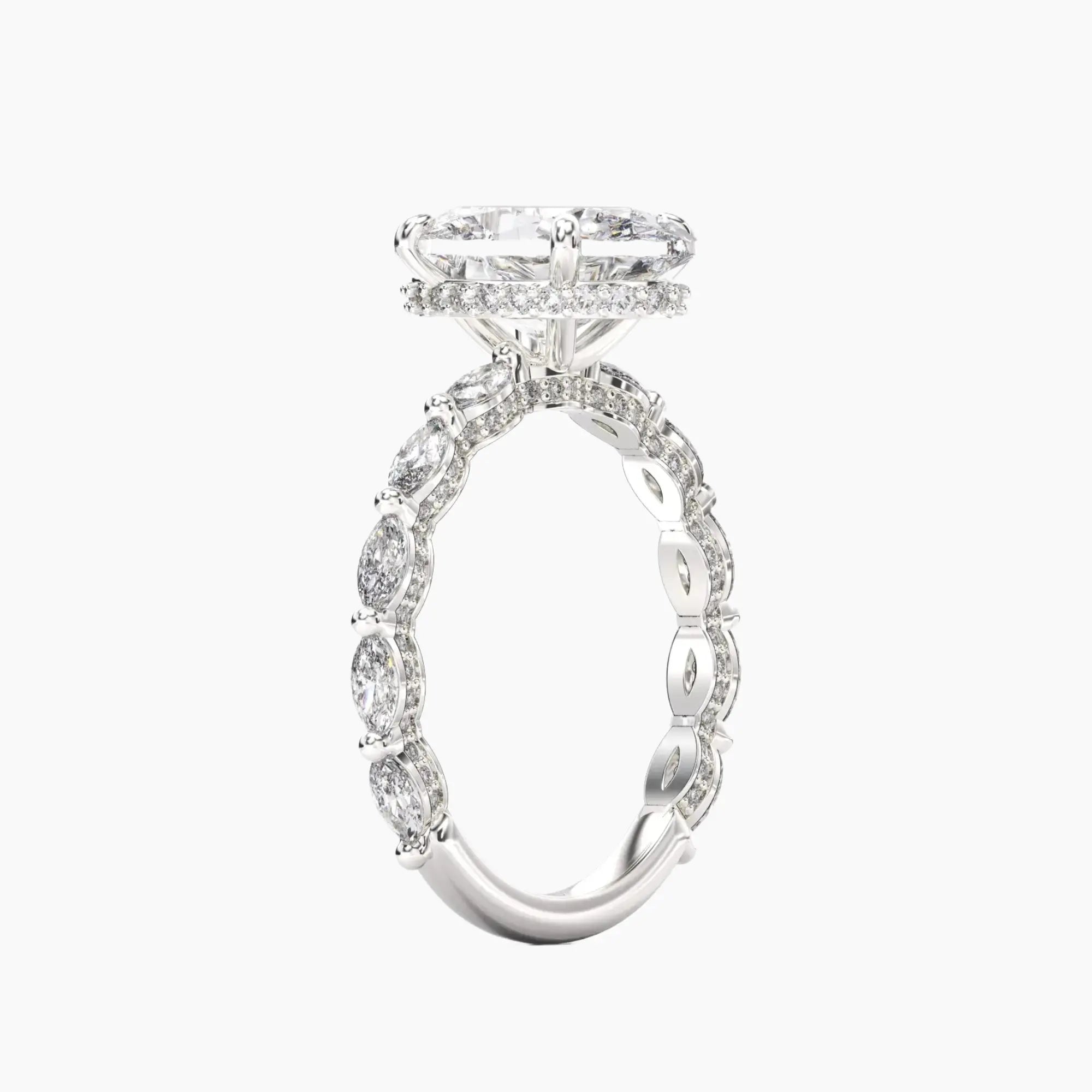 Twinkle Oval Hidden Halo 1.5 Carat Lab Grown Diamond Engagement Ring in 18K Rose Gold