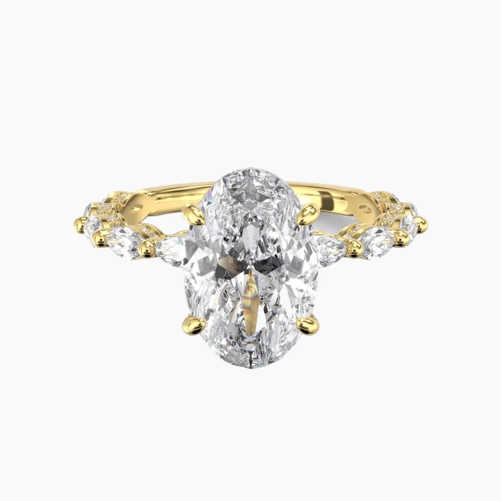 Twinkle Oval Hidden Halo 3 Carat Lab Grown Diamond Engagement Ring in 14K Rose Gold