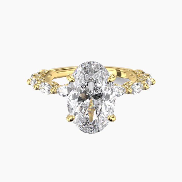 Twinkle Oval Hidden Halo 1.5 Carat Lab Grown Diamond Engagement Ring in 18K Yellow Gold