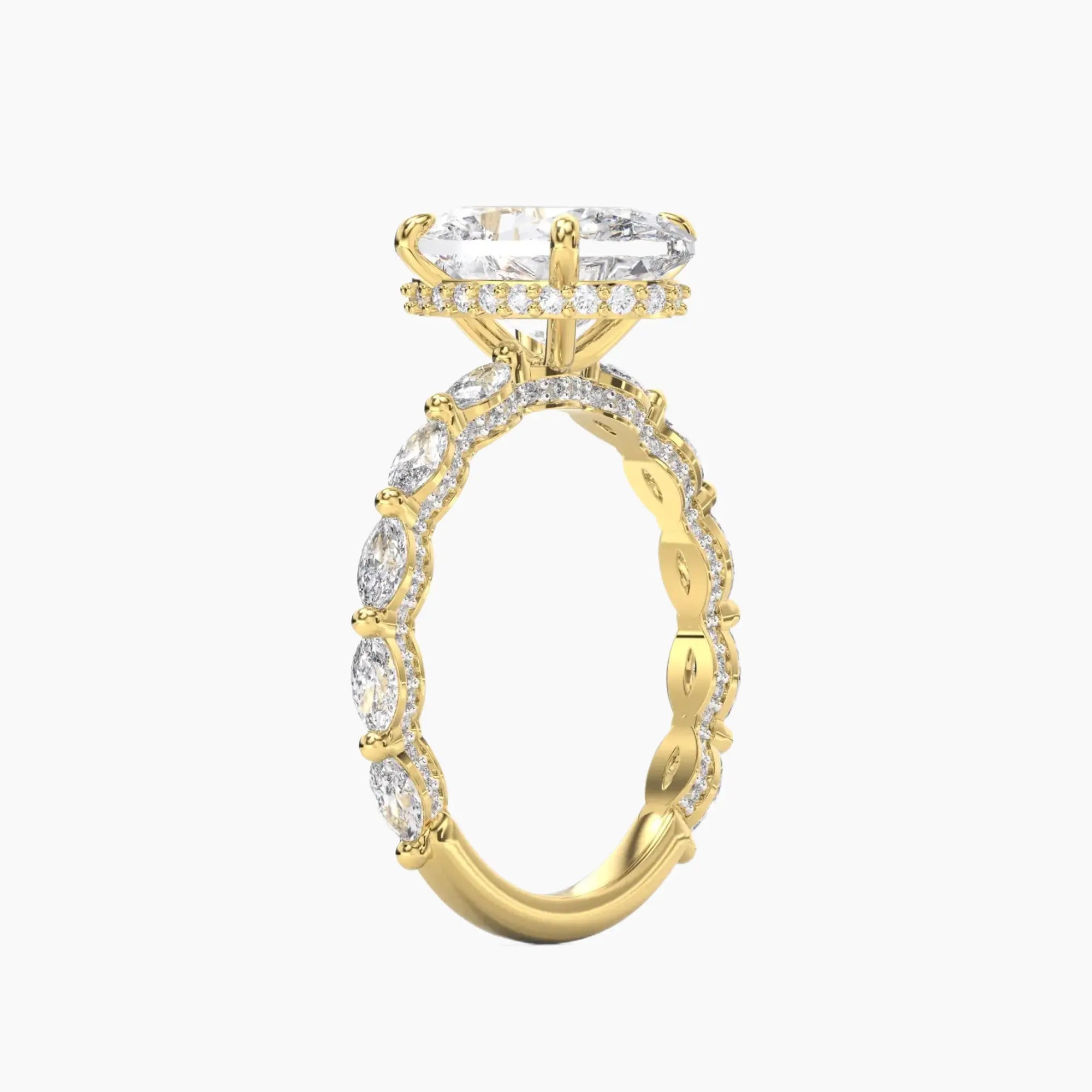 Twinkle Oval Hidden Halo 3 Carat Lab Grown Diamond Engagement Ring in 14K Rose Gold