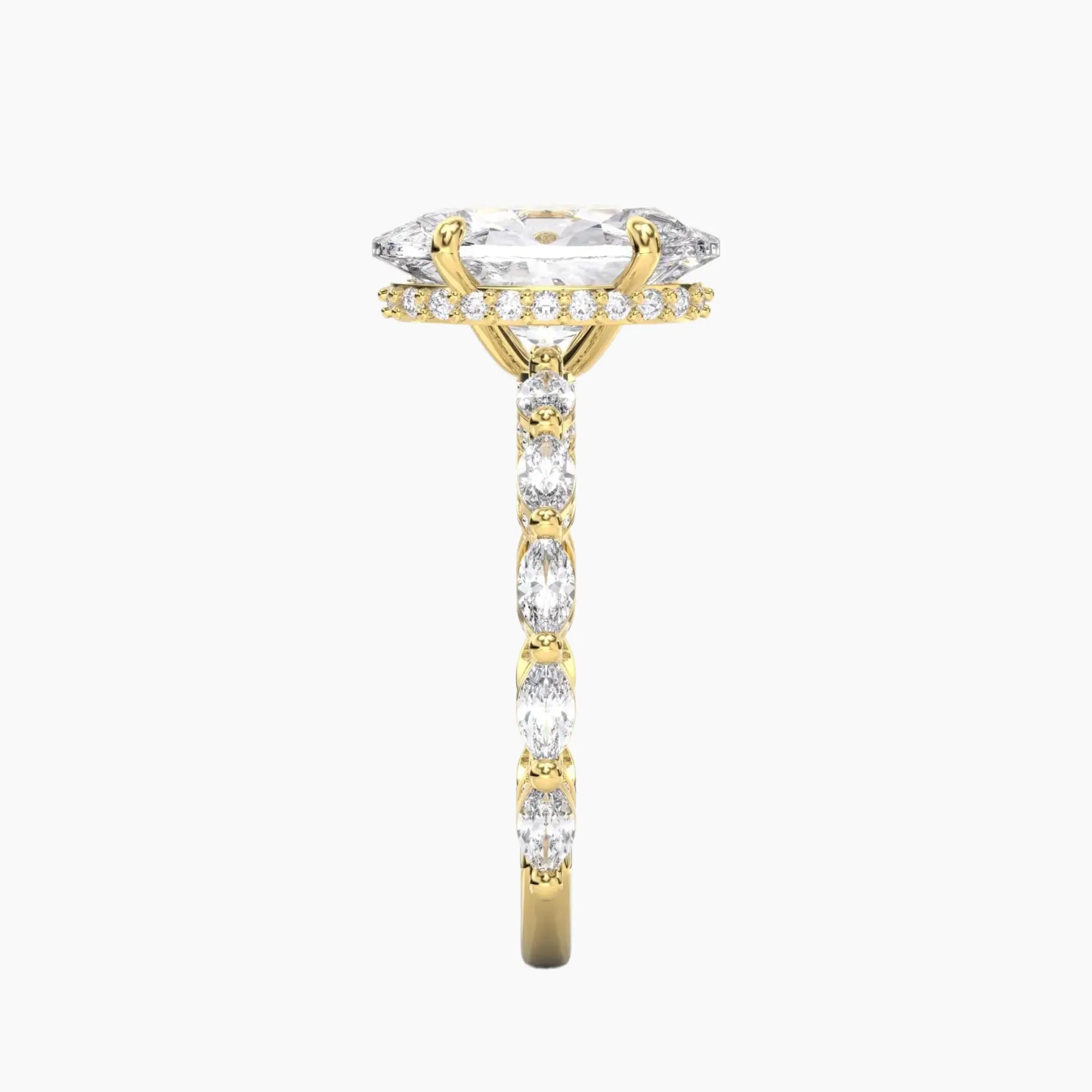 Twinkle Oval Hidden Halo 2.5 Carat Lab Grown Diamond Engagement Ring in 18K White Gold