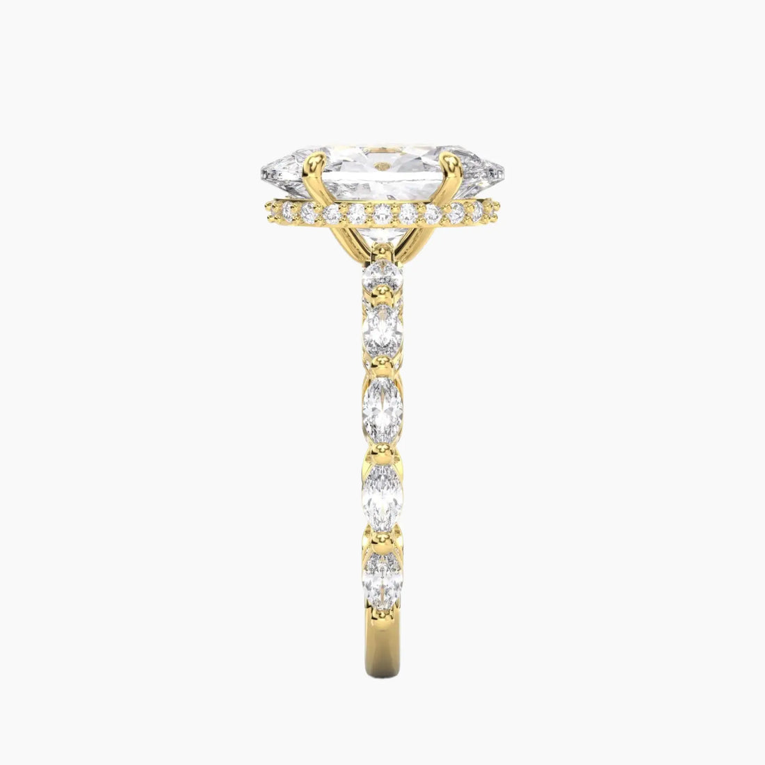 Twinkle Oval Hidden Halo 1.5 Carat Lab Grown Diamond Engagement Ring in 18K Rose Gold