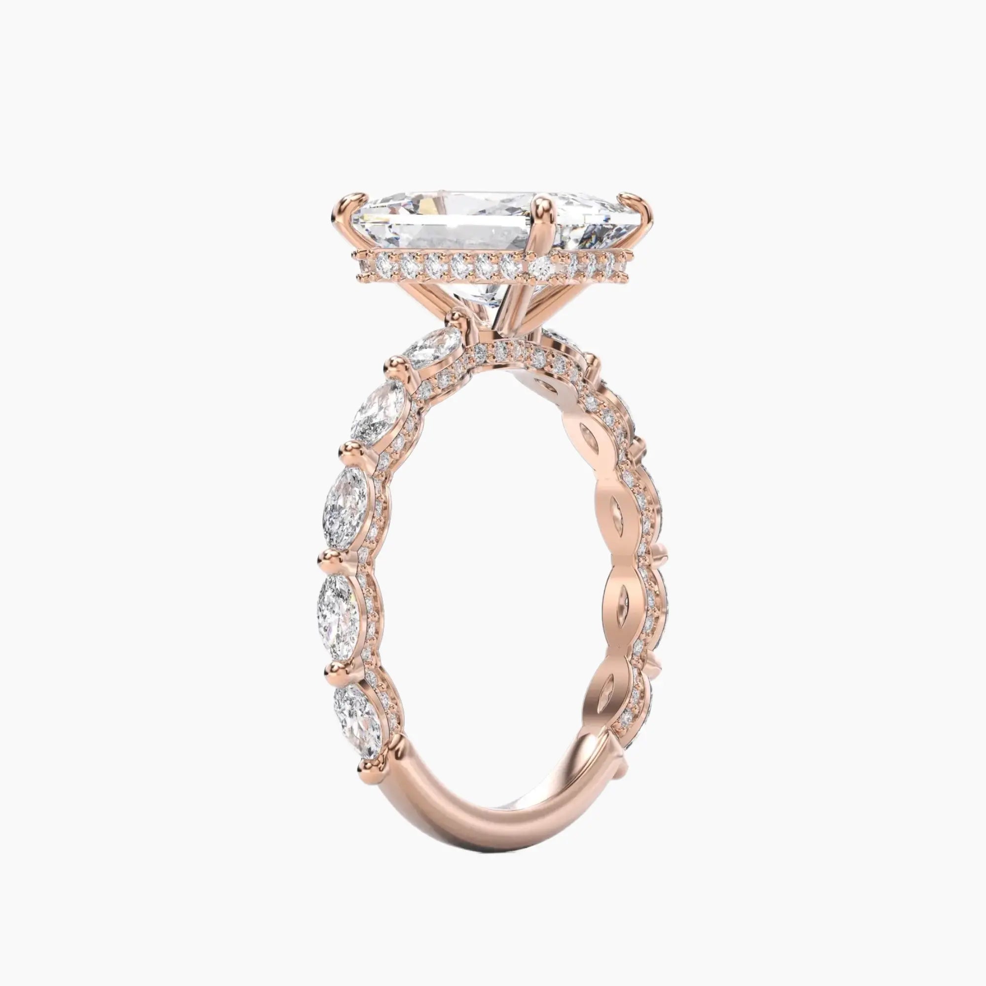 Twinkle Radiant Hidden Halo 2.5 Carat Lab Grown Diamond Engagement Ring in 14K White Gold