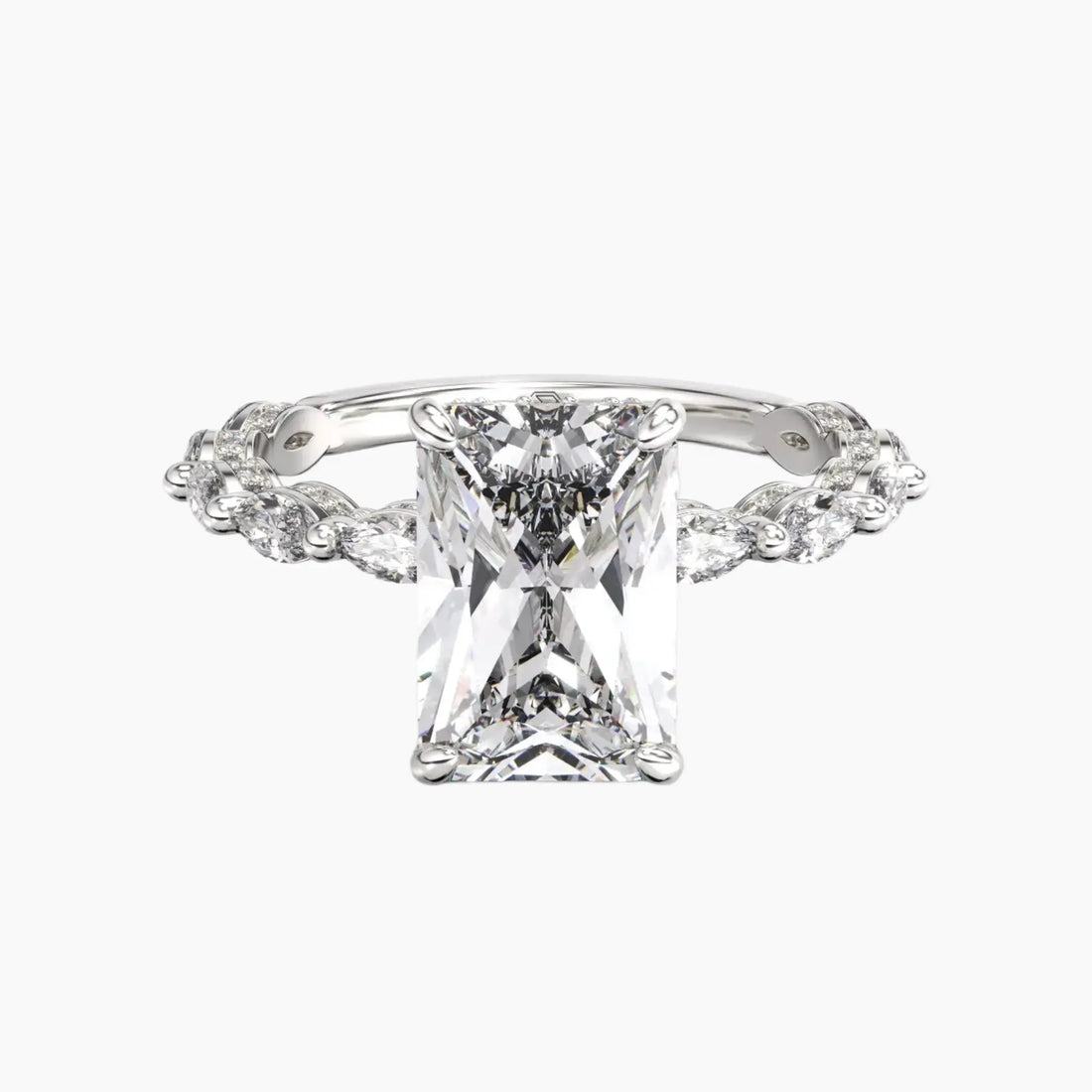 Twinkle Radiant Hidden Halo 1.5 Carat Lab Grown Diamond Engagement Ring in 18K Yellow Gold