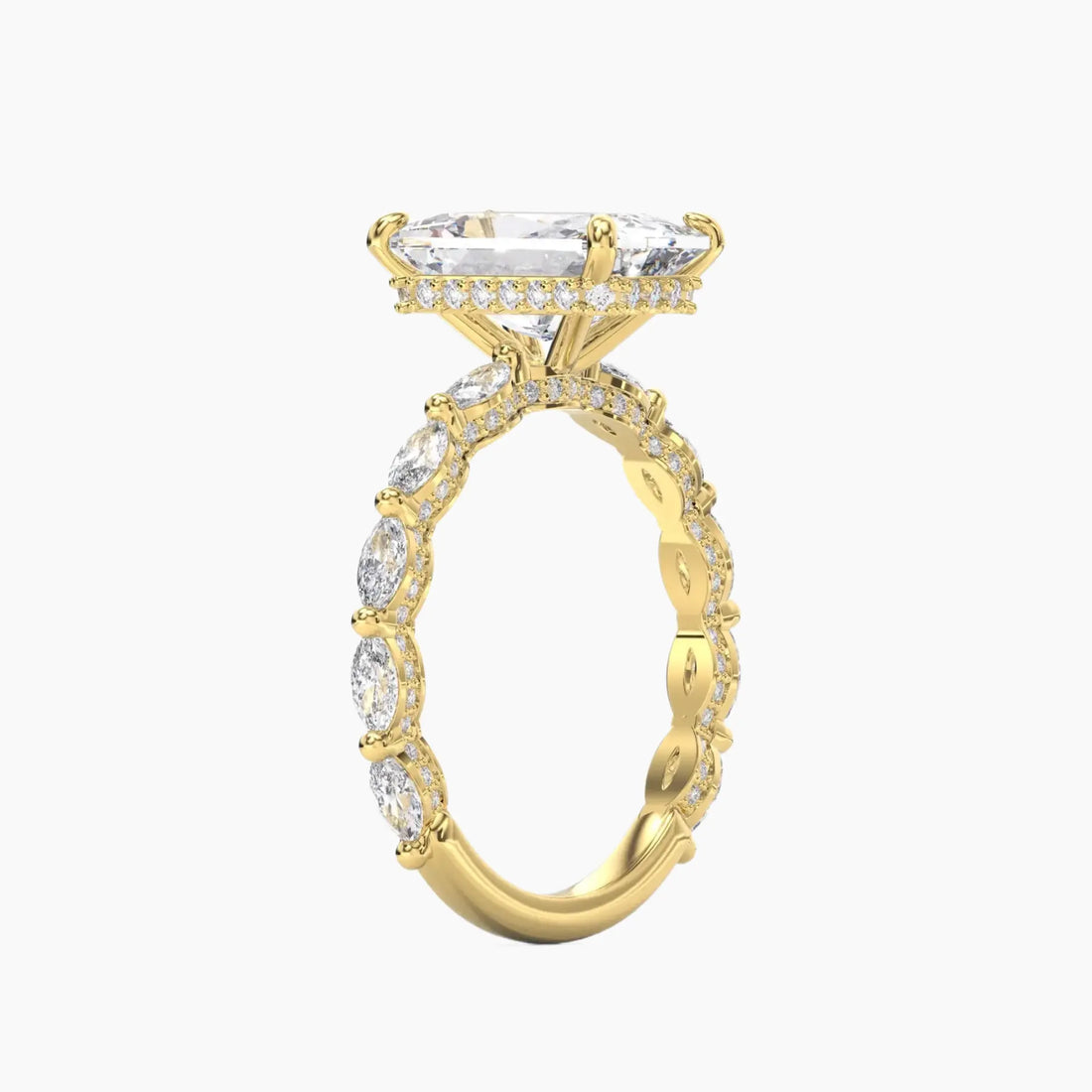 Twinkle Radiant Hidden Halo 2.5 Carat Lab Grown Diamond Engagement Ring in 14K White Gold