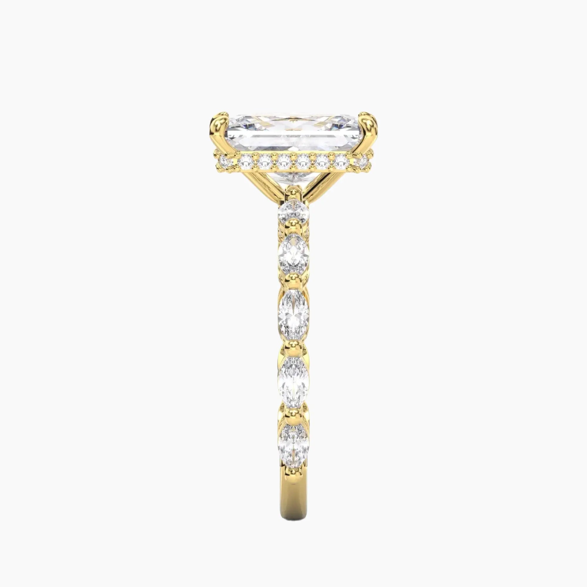 Twinkle Radiant Hidden Halo 1.5 Carat Lab Grown Diamond Engagement Ring in 14K Yellow Gold