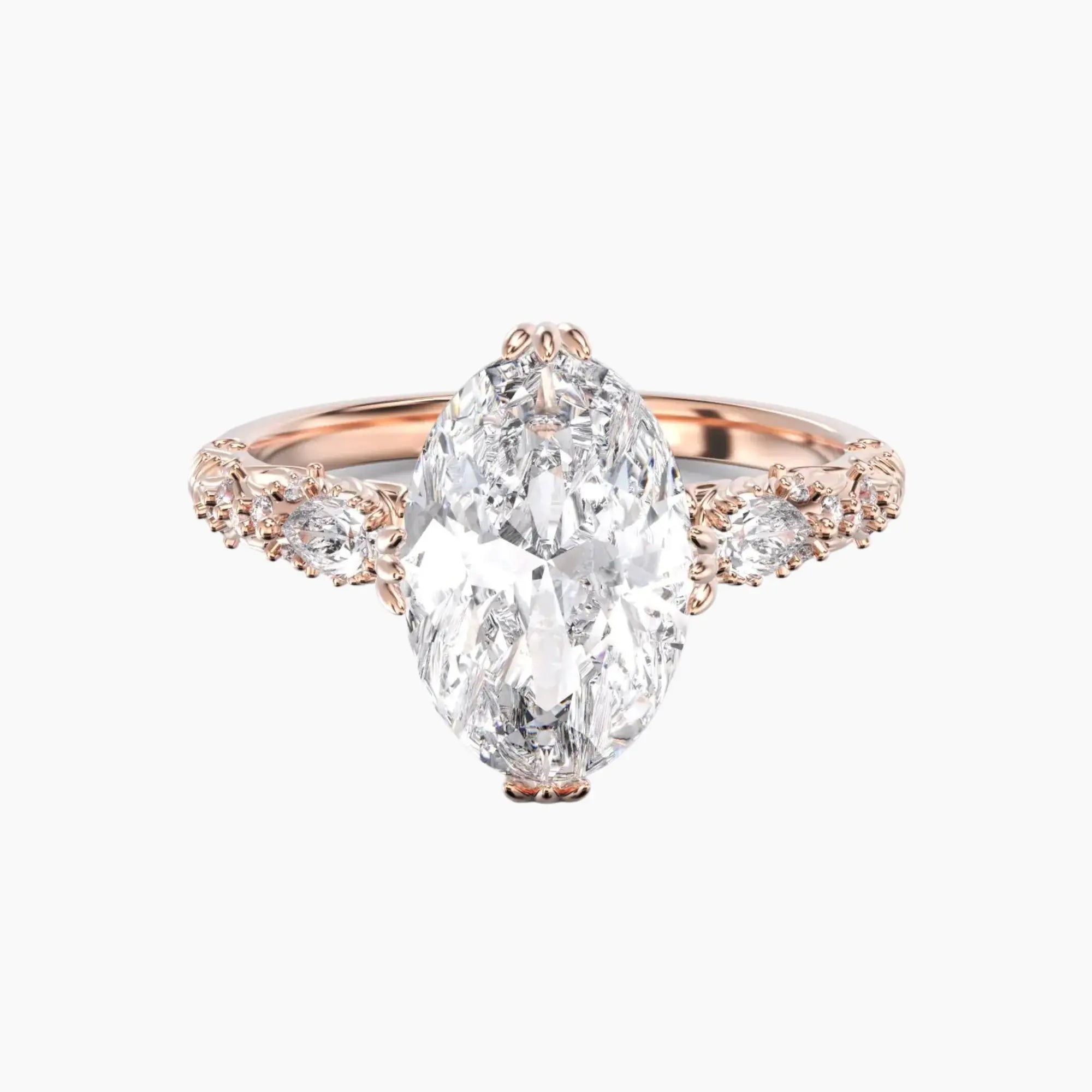 Velour Oval Unique 1.5 Carat Lab Grown Diamond Engagement Ring in 18K Yellow Gold