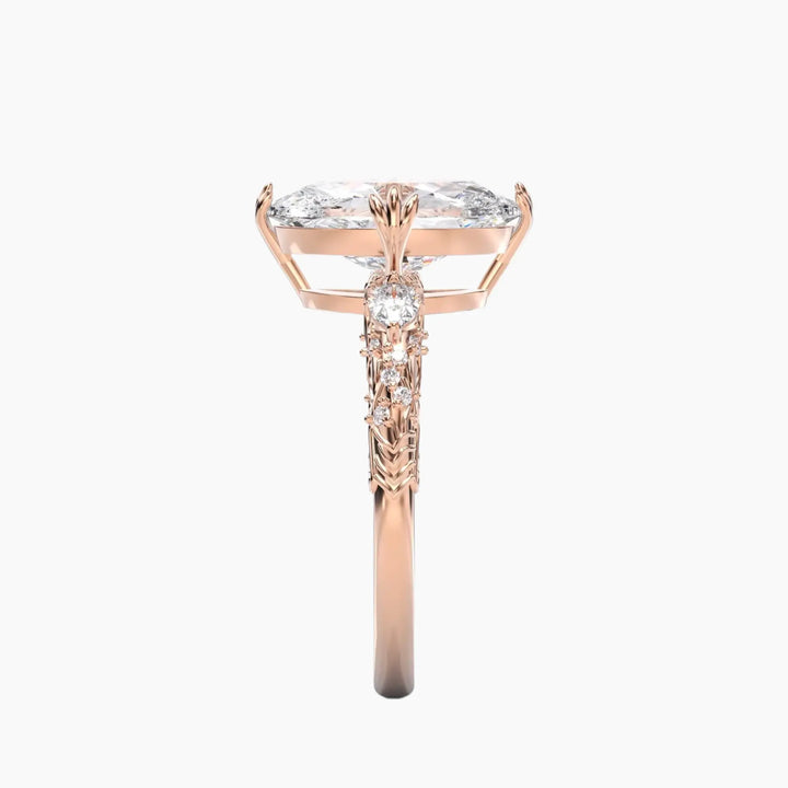 Velour Oval Unique 2 Carat Lab Grown Diamond Engagement Ring in 14K Yellow Gold