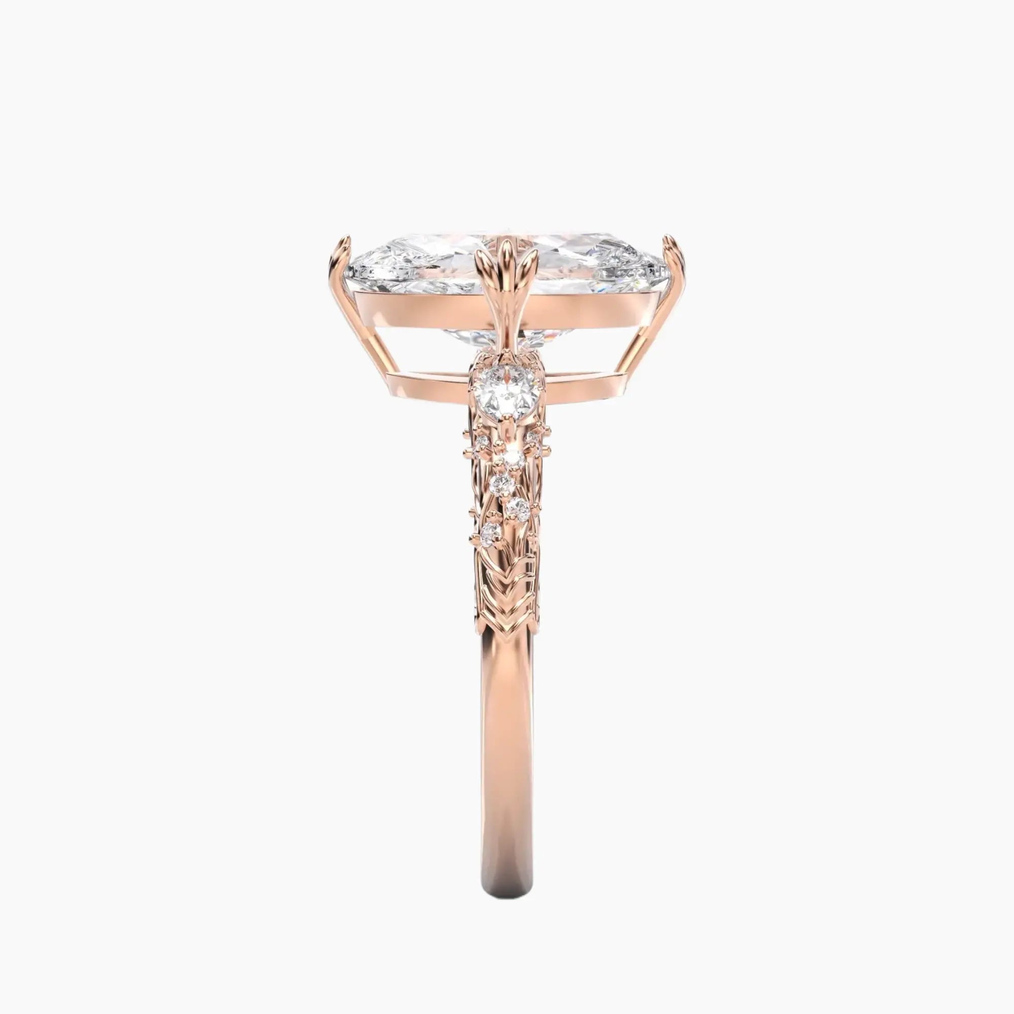 Velour Oval Unique 1.5 Carat Lab Grown Diamond Engagement Ring in 18K Yellow Gold