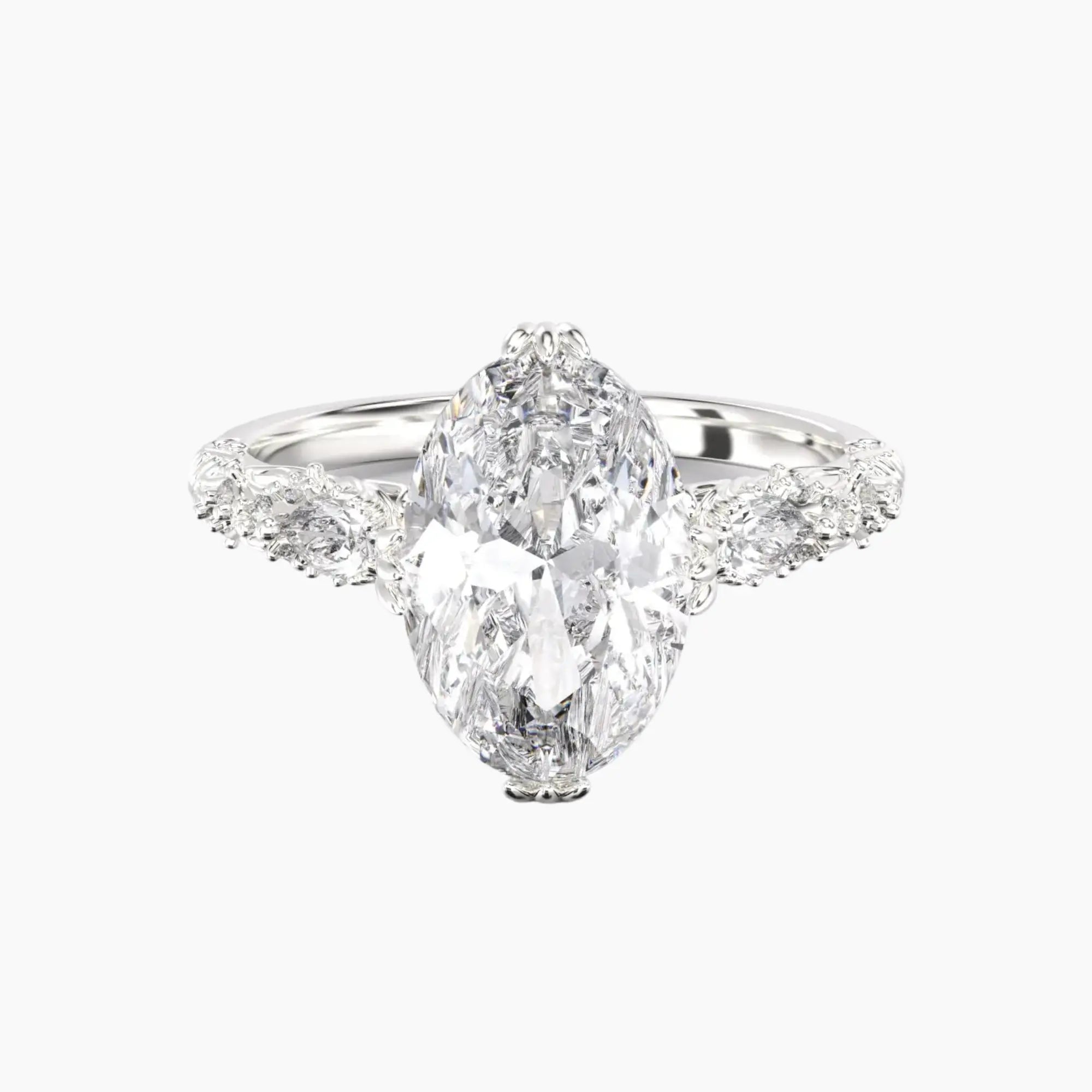 Velour Oval Unique Diamond Ring Setting in 18K Rose Gold