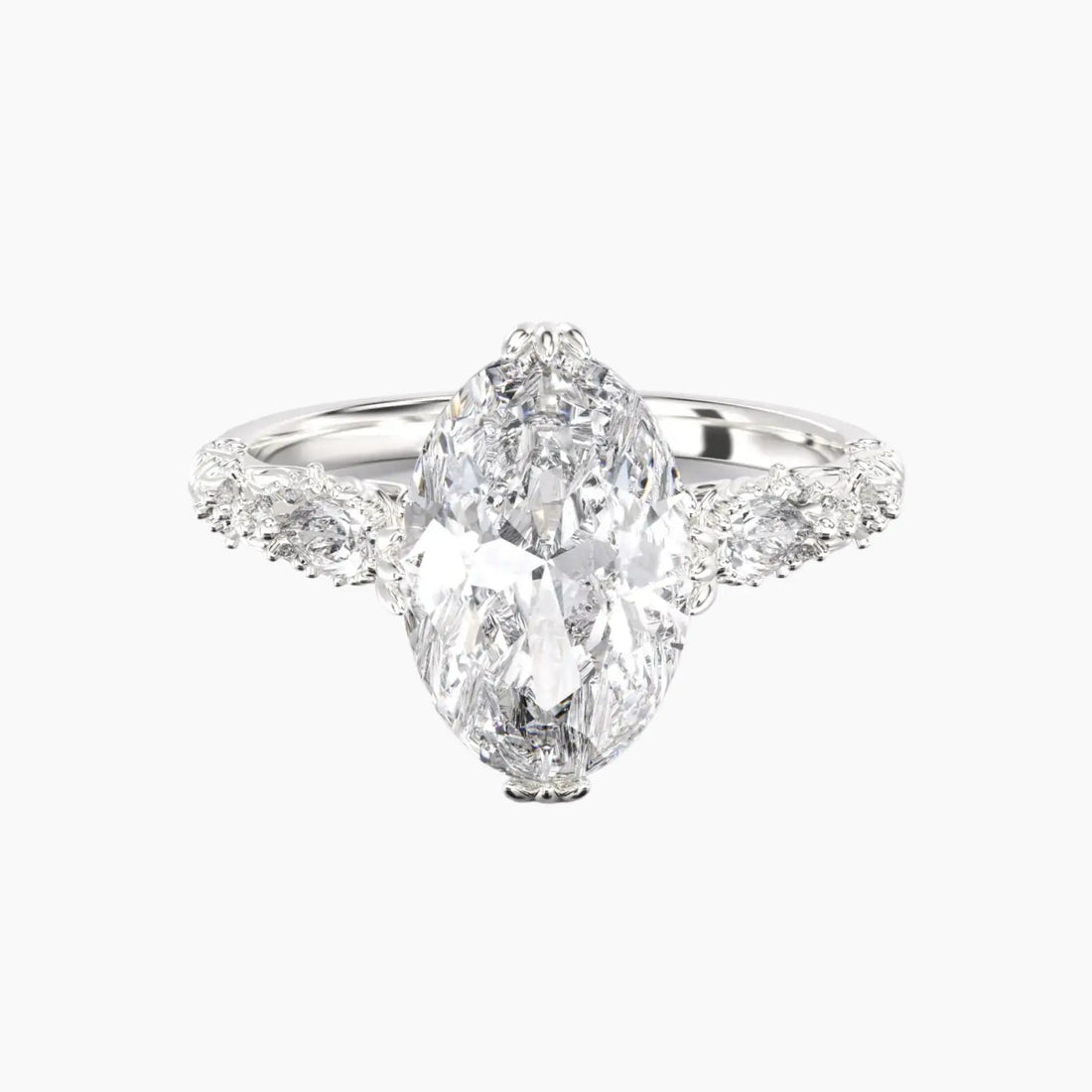 Velour Oval Unique 2 Carat Lab Grown Diamond Engagement Ring in 18K Rose Gold