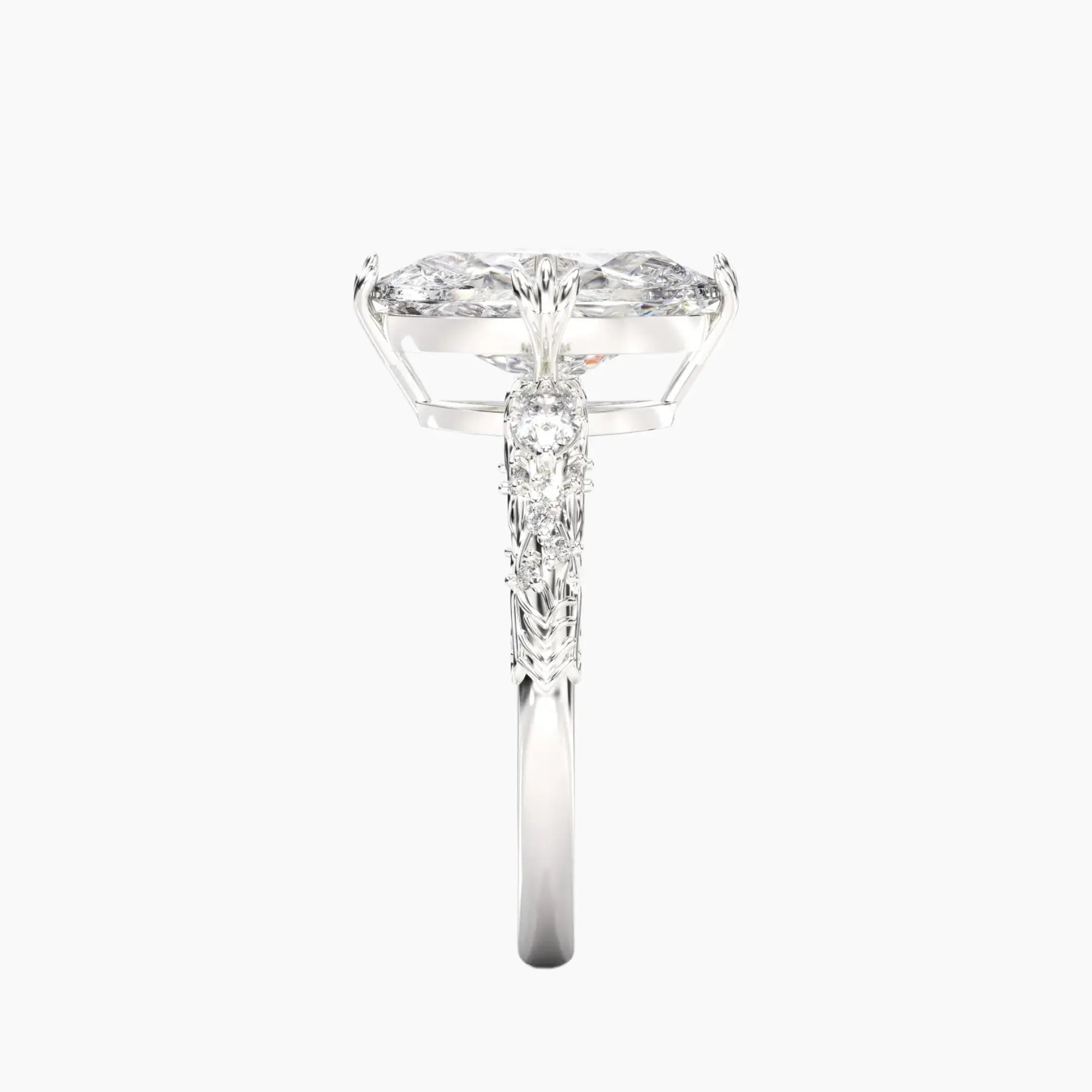 Velour Oval Unique 2 Carat Lab Grown Diamond Engagement Ring in 18K Rose Gold