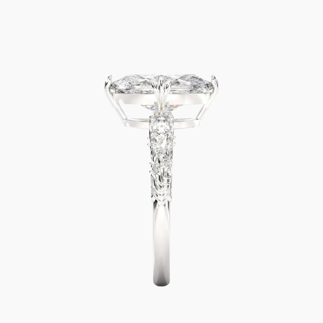 Velour Oval Unique Diamond Ring Setting in 14K Rose Gold