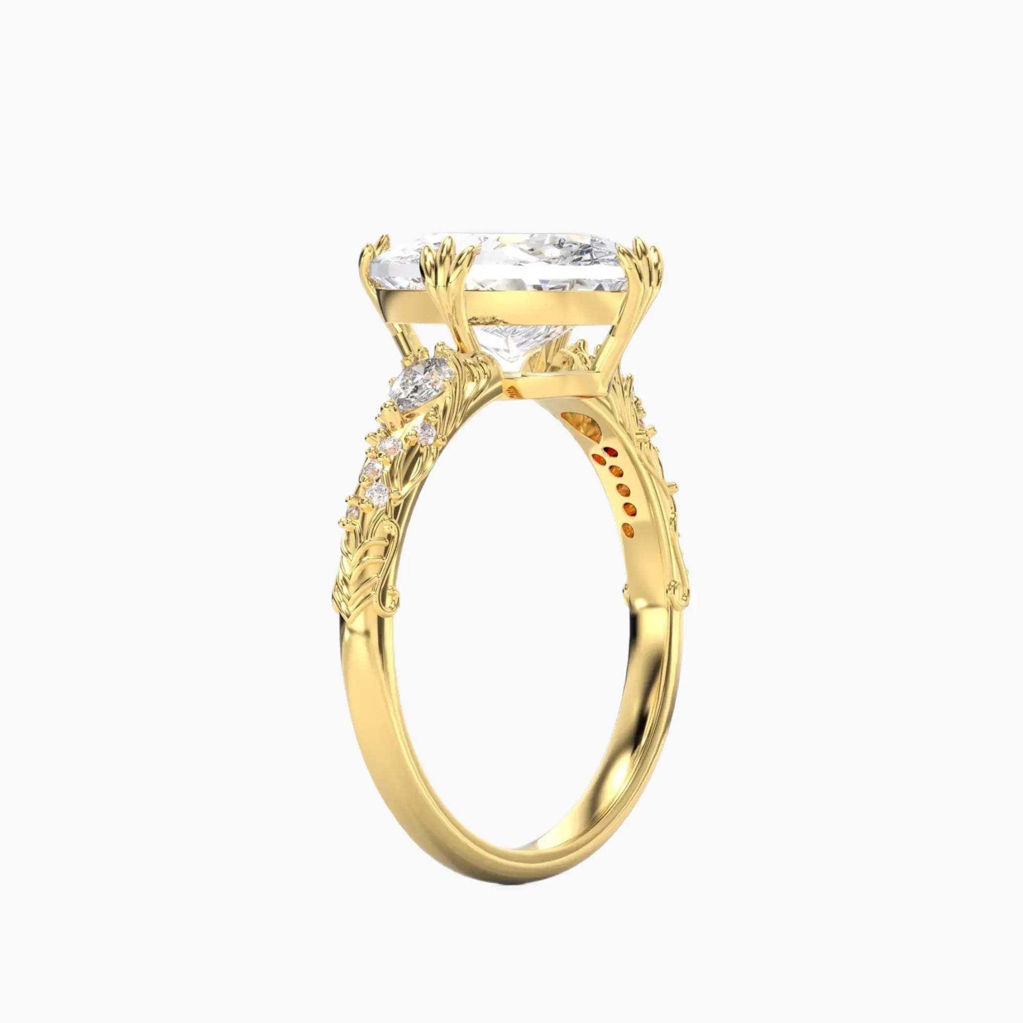Velour Oval Unique Diamond Ring Setting in 18K White Gold