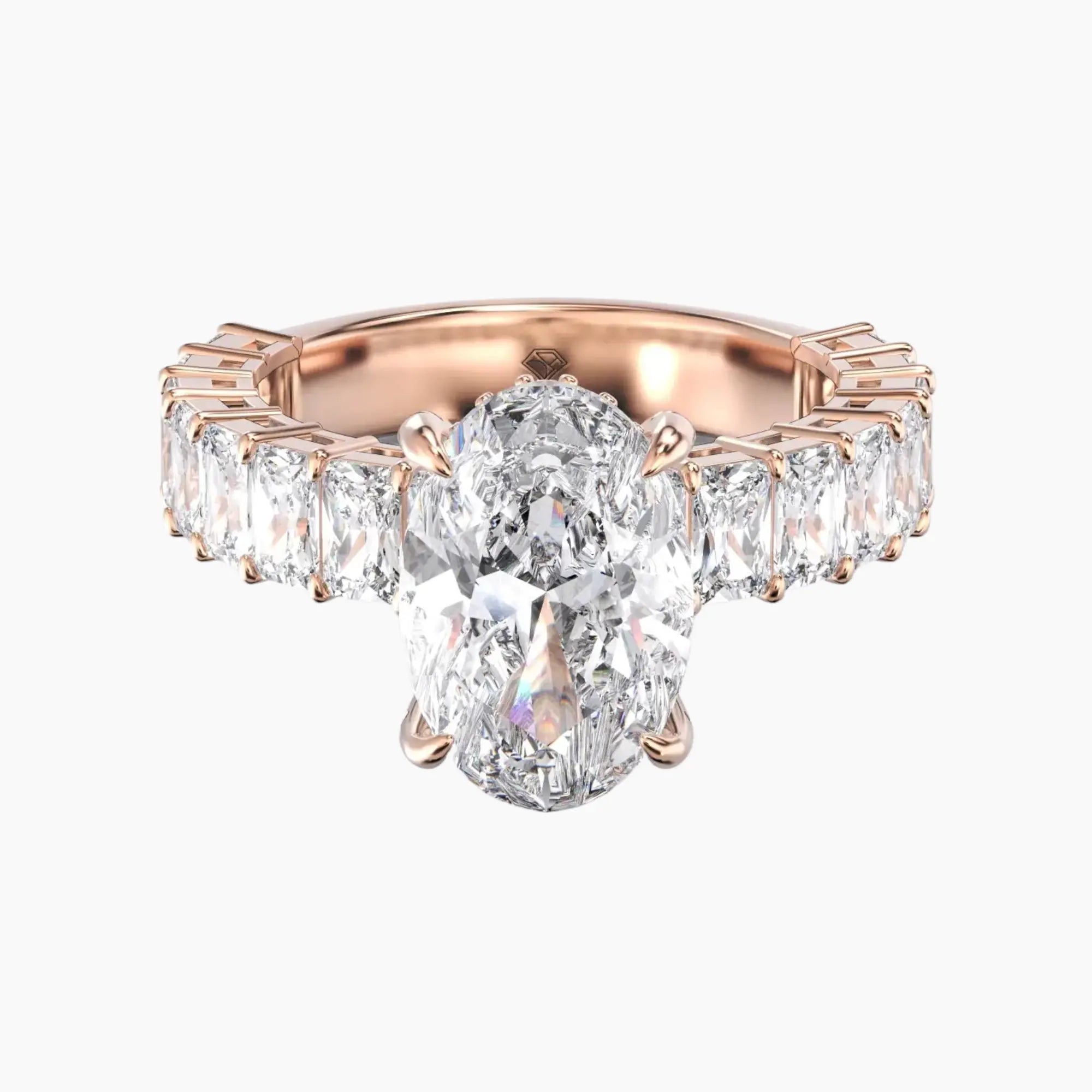 Petricor Oval Hidden Halo 1.5 Carat Lab Grown Diamond Engagement Ring in 14K Rose Gold