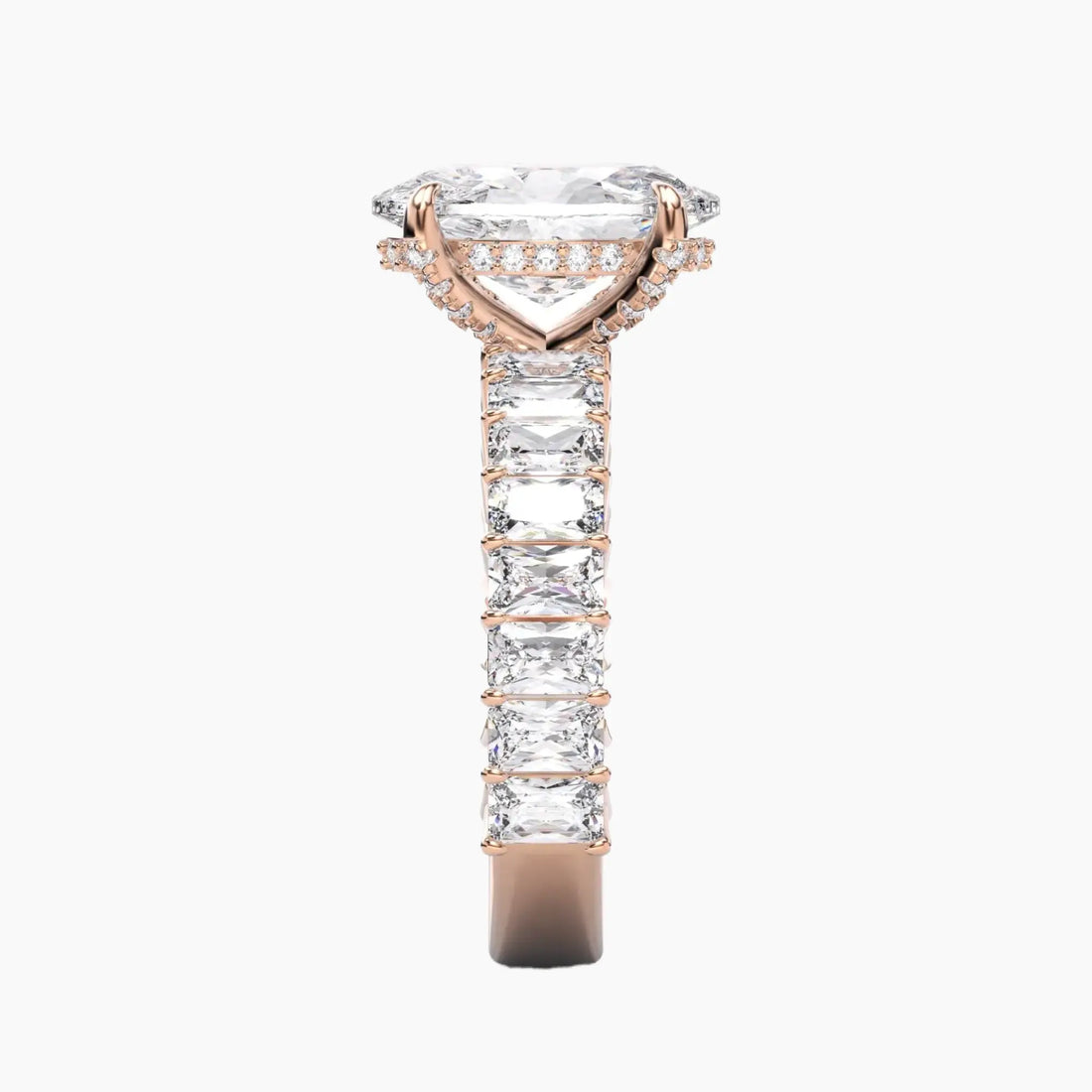 Petricor Oval Hidden Halo 2.5 Carat Lab Grown Diamond Engagement Ring in 14K White Gold