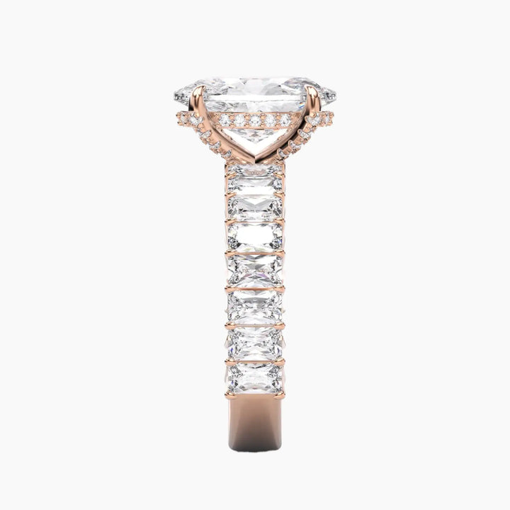 Petricor Oval Hidden Halo 1.5 Carat Lab Grown Diamond Engagement Ring in 18K Yellow Gold