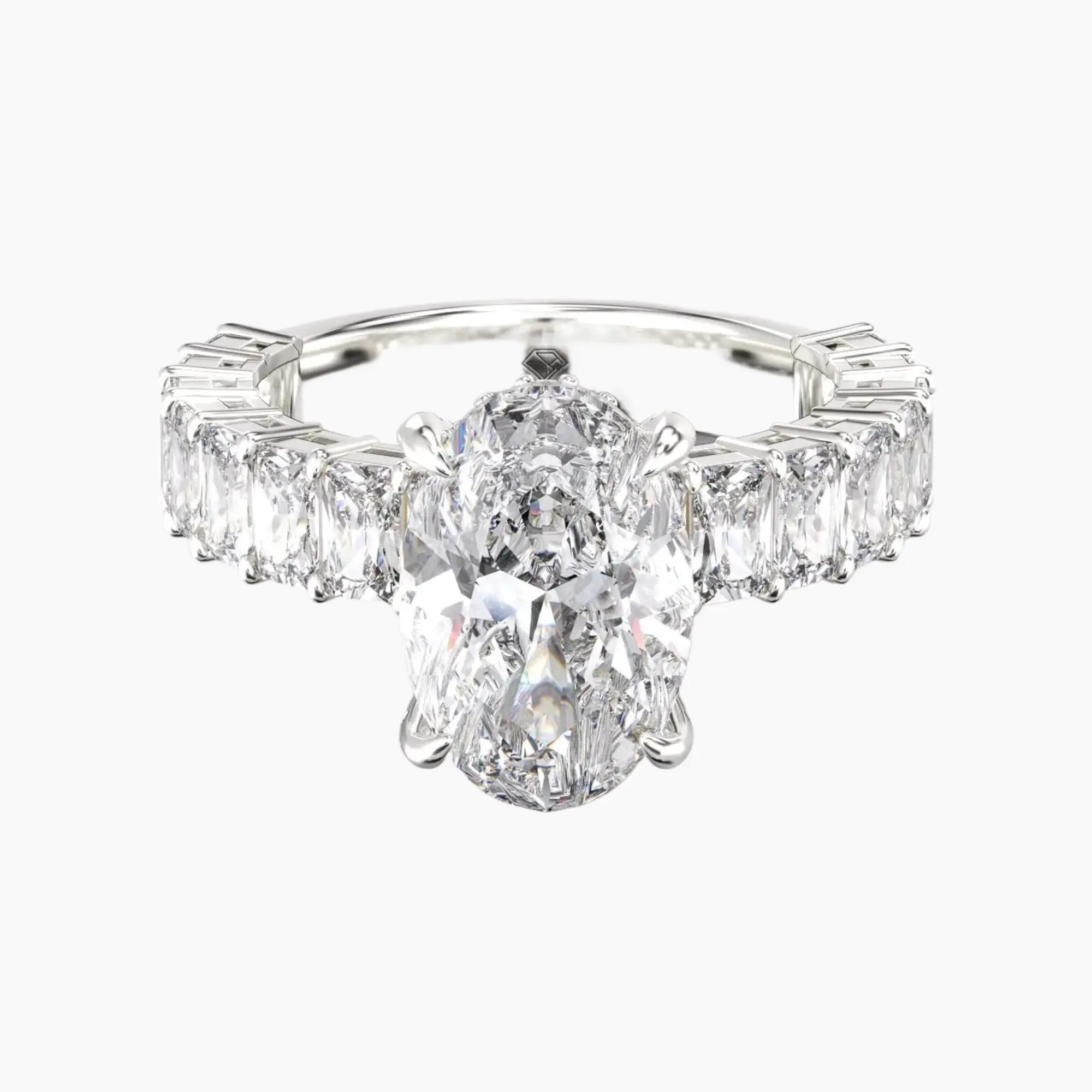 Petricor Oval Hidden Halo 2.5 Carat Lab Grown Diamond Engagement Ring in 14K Yellow Gold